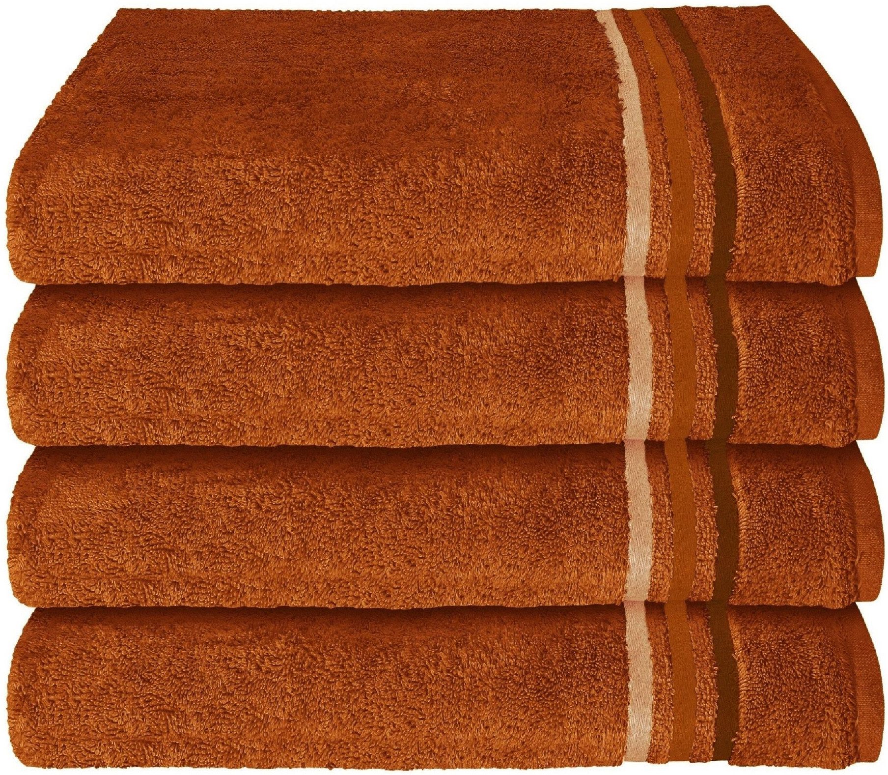 Schiesser Handtücher Skyline Color aus 100 % Baumwolle mit eleganter Streifenbordüre, Frottier (Set, 4-St), OEKO-TEX® MADE IN GREEN