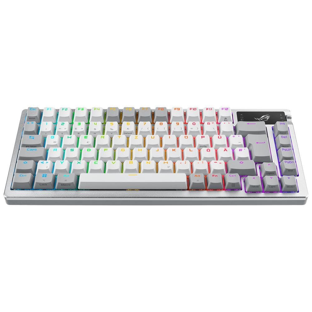 Asus ROG Azoth White Gaming-Tastatur (QWERTZ, RGB-LED, Mechanisch, USB, Bluetooth, Funk, ergonomisches Design) – Bild 2 von 5