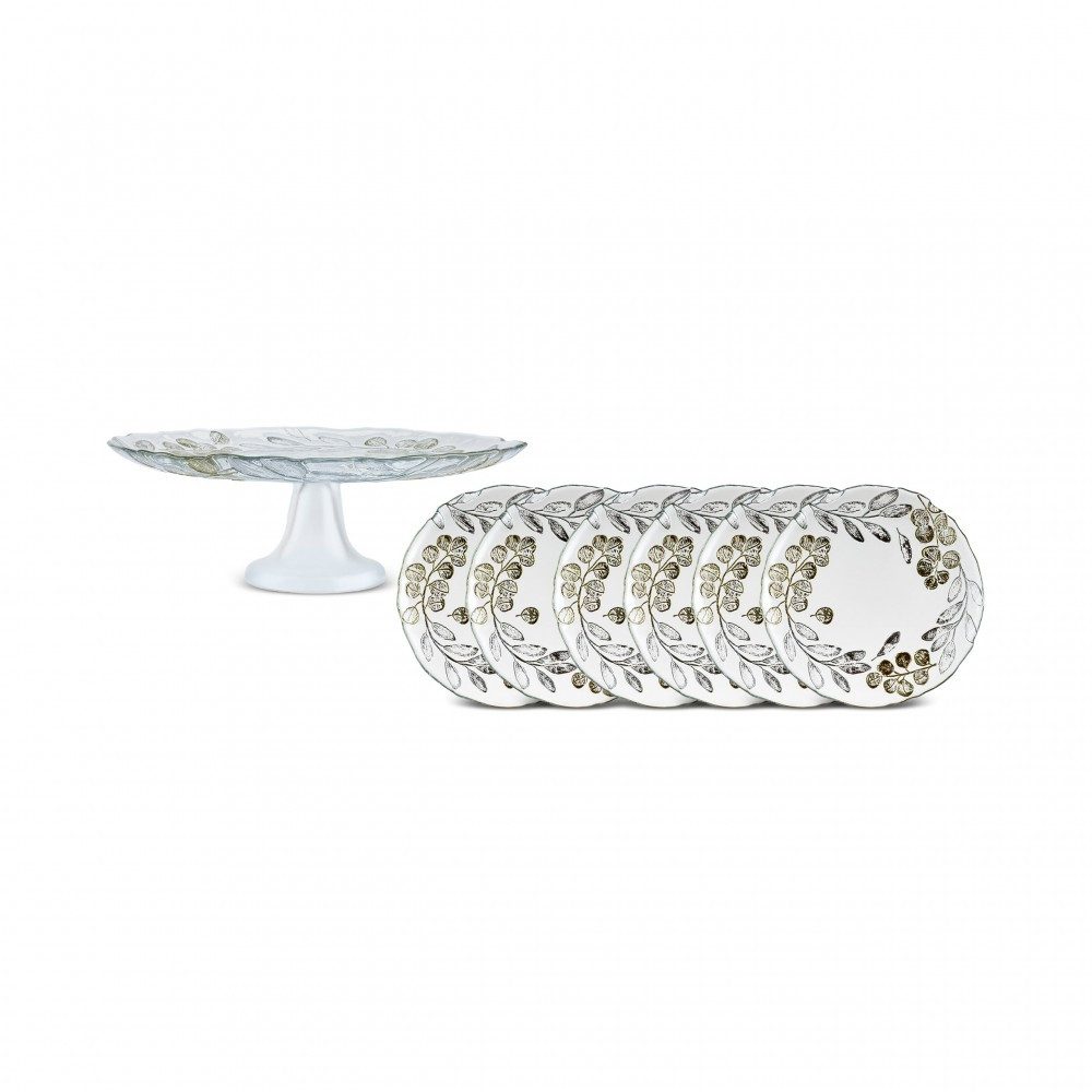 Kuchenteller Karaca Eucalyptus 7-teiliges Dessertset