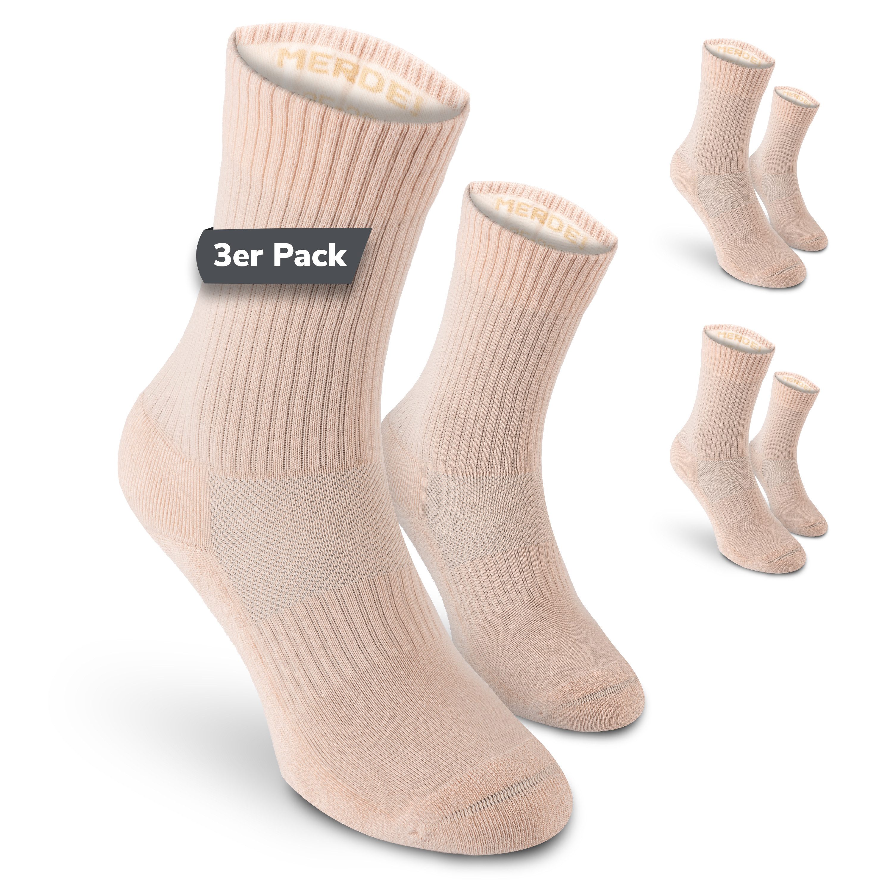 SAFERSOX Sportsocken Tanzsocken (Set, 3er Pack) Ohne Grip für saubere Drehungen, ohne sichtbares Logo