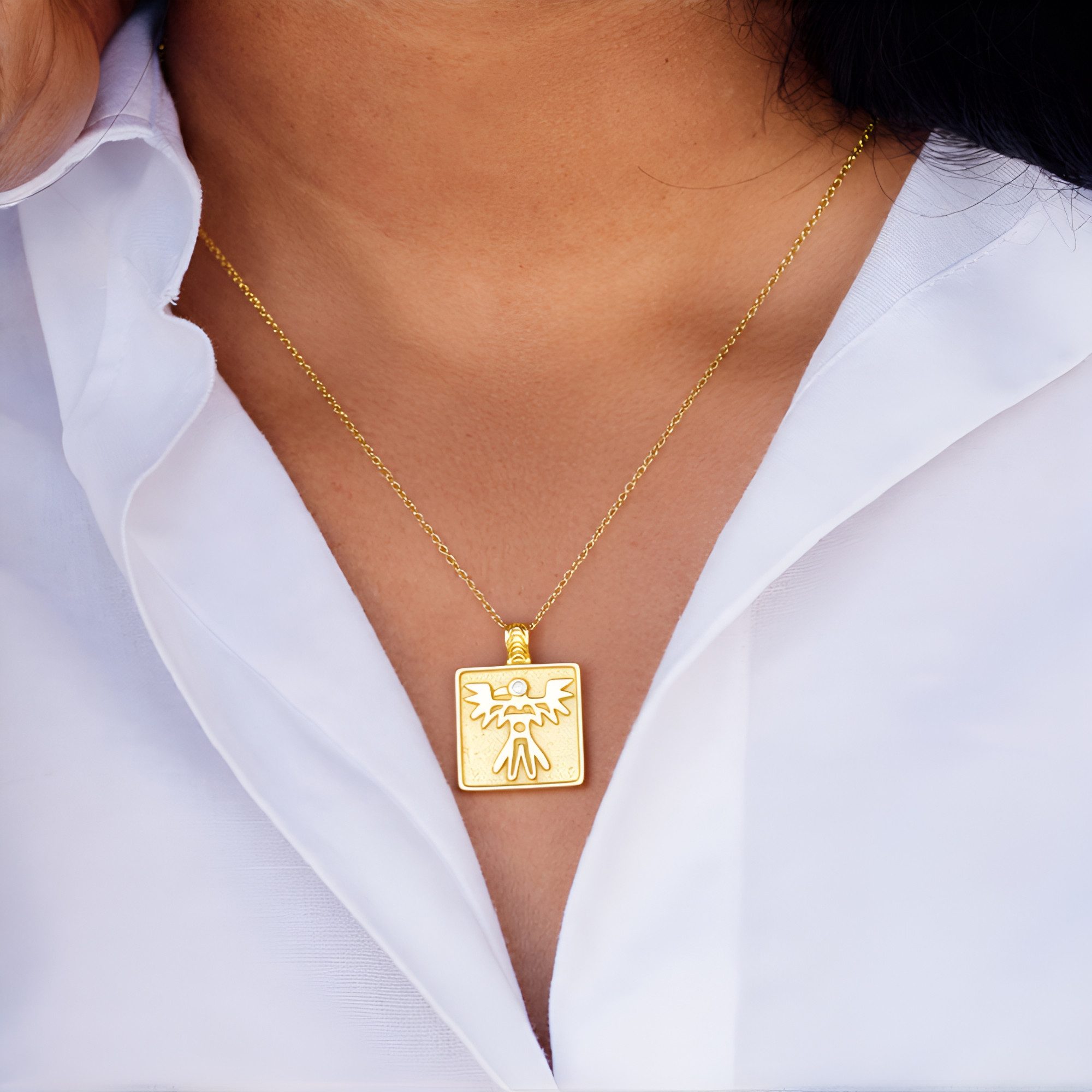 Cavill Kettenanhänger Cavill Zirkon 0,04 ct, vergoldet 925 Silber quadratis günstig online kaufen