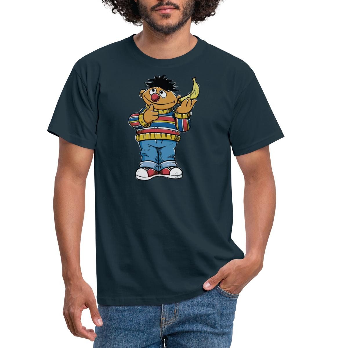 Spreadshirt T-Shirt Sesamstraße Ernie Mit Banane günstig online kaufen