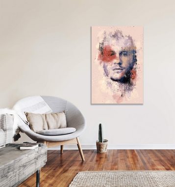 Sinus Art Leinwandbild Heath Ledger Porträt Abstrakt Kunst Schauspieler Legende 60x90cm Leinwandbild