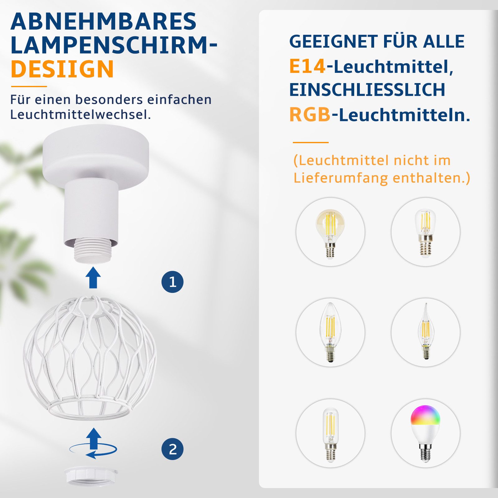 Nettlife Deckenstrahler 1/2/3/4flammig Weiß/Schwarz/grau E14 Metall 350° schwenkbaren Spots, ohne Leuchtmittel, für Wohnzimmer Küche Flur Deckenleuchte