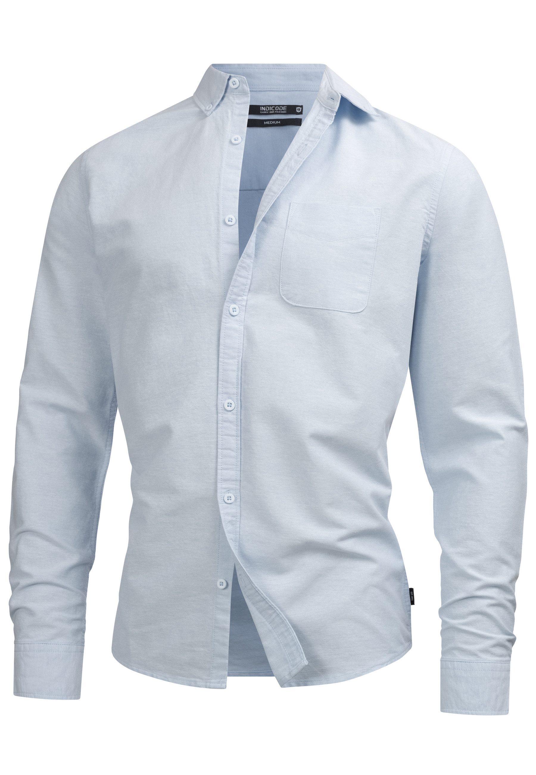 Indicode Langarmhemd Kepner mit Button-Down-Kragen und günstig online kaufen