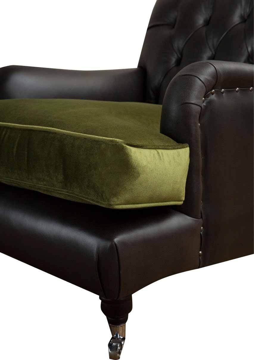 JVmoebel Chesterfield-Sessel, Sessel Chesterfield Wohnzimmer 1.5 Klassisch Braun Sitzer Design