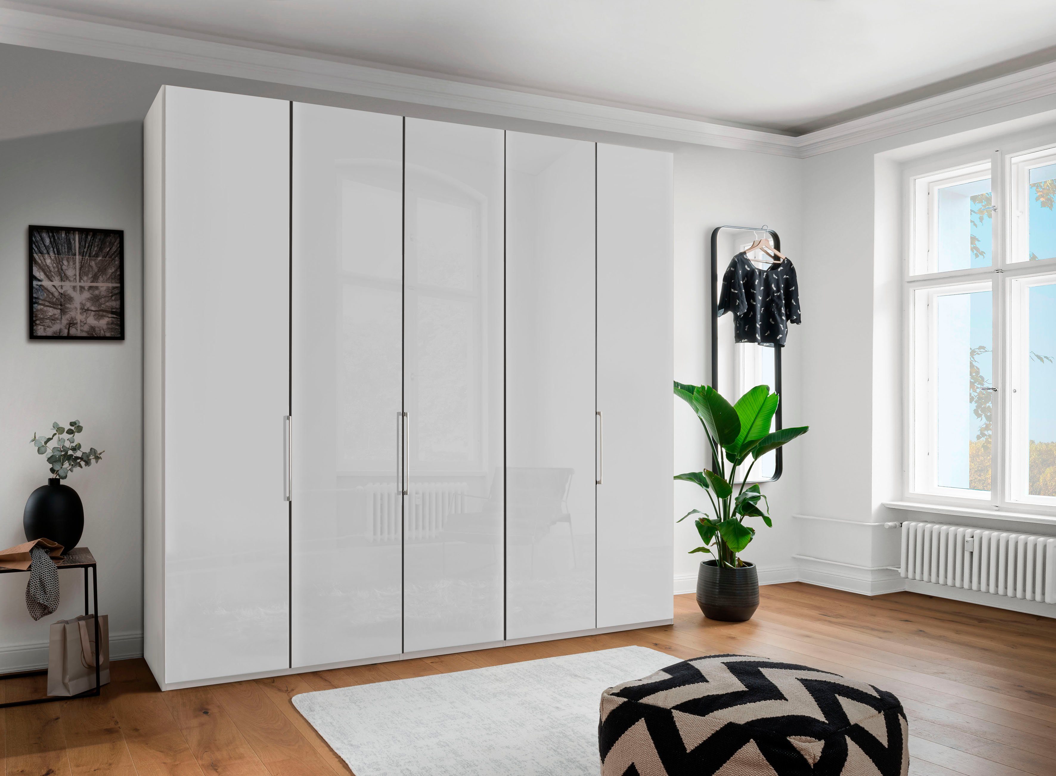 Kleiderschrank Monaco, Kleiderschrank, Schrank, Wäscheschrank, mit edler Glasfront