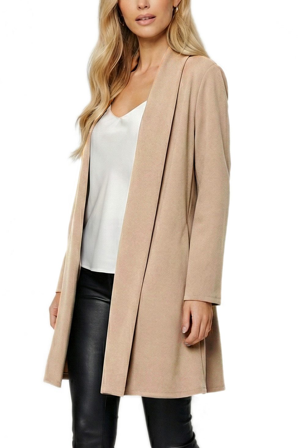 dy_mode Cardigan Damen Langcardigan offen Leichte Übergangsjacke für Frühjahr Sommer in Unifarben, Ohne Verschluss