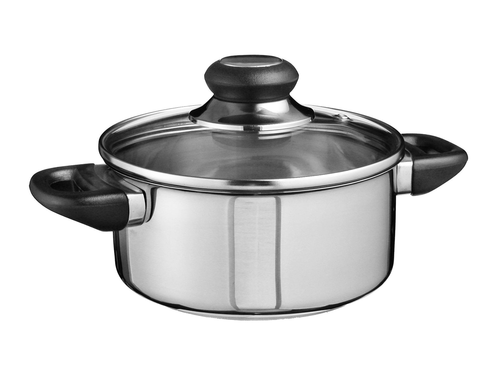 Spetebo Kochtopf Edelstahl Kochtopf mit Glasdeckel - 1,25 L, Edelstahl (Stück, 1-tlg., Topf), Universal Küchen Topf mit Griffen