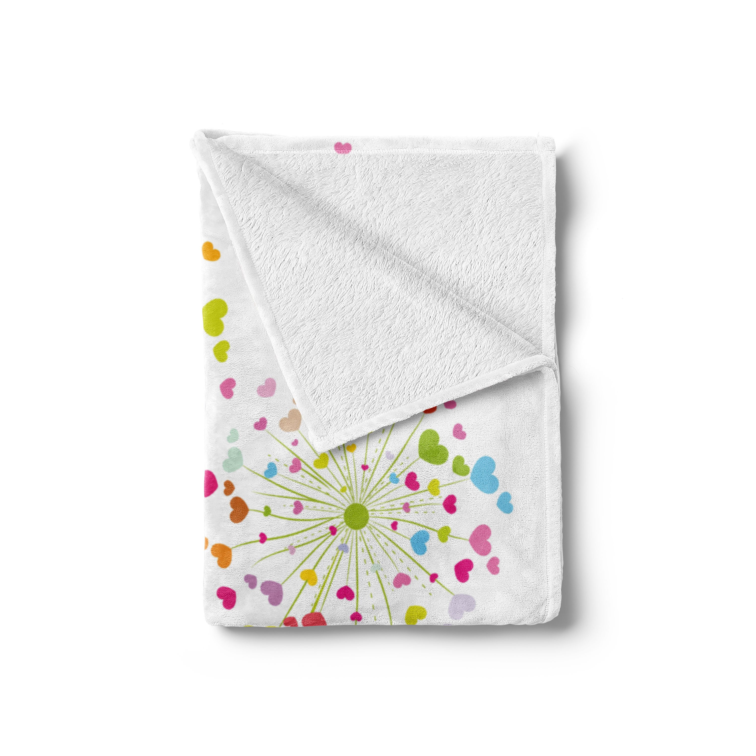 Wohndecke Gemütlicher Plüsch für den Innen- und Außenbereich, Abakuhaus, Valentine Löwenzahn-Herzen
