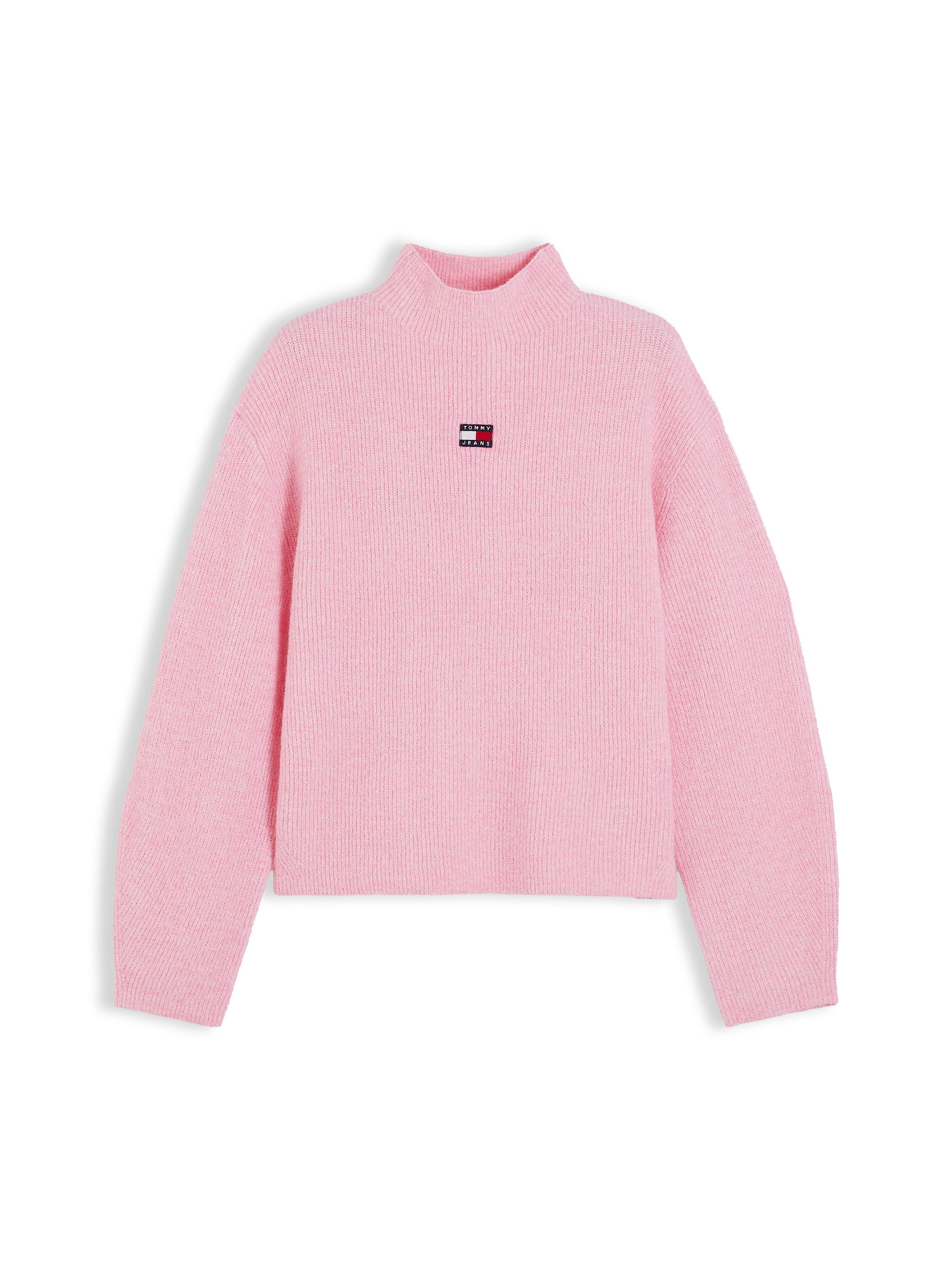 Tommy Jeans Stehkragenpullover TJW MOCKNECK BADGE SWEATER EXT Materialmix mit Alpaka – Bild 5 von 5