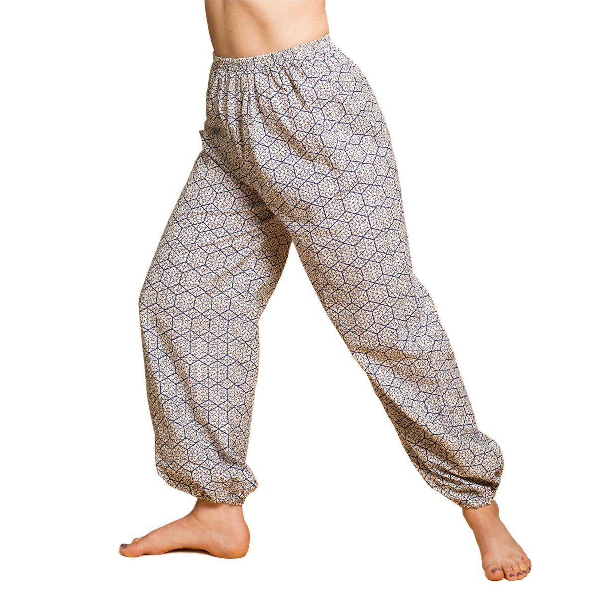 Muster Muckhose grob Unisex Asanoha und Stoffhose Freizeithose gewebter aus Baumwolle Haremshose Geometrix leicht Geometrie PANASIAM japanische heilige bequeme star