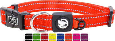 DDOXX Hunde-Halsband Nylon Hundehalsband, reflektierend, verstellbar, Orange M - 2,0 X 34-49 Cm
