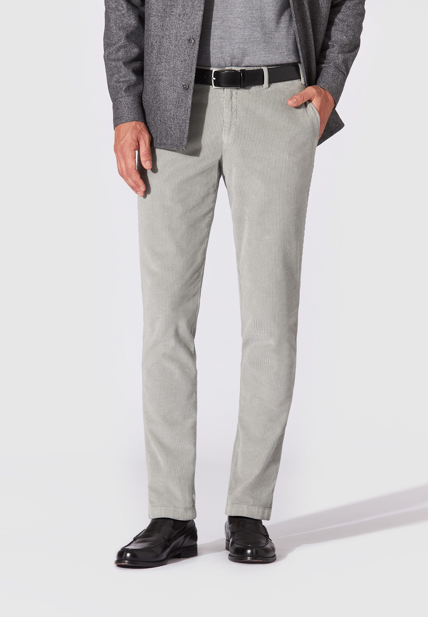 Hiltl Cordhose Tamo - Casual Corduroy, Slim-Fit, Baumwolle-hellgrau-48 günstig online kaufen