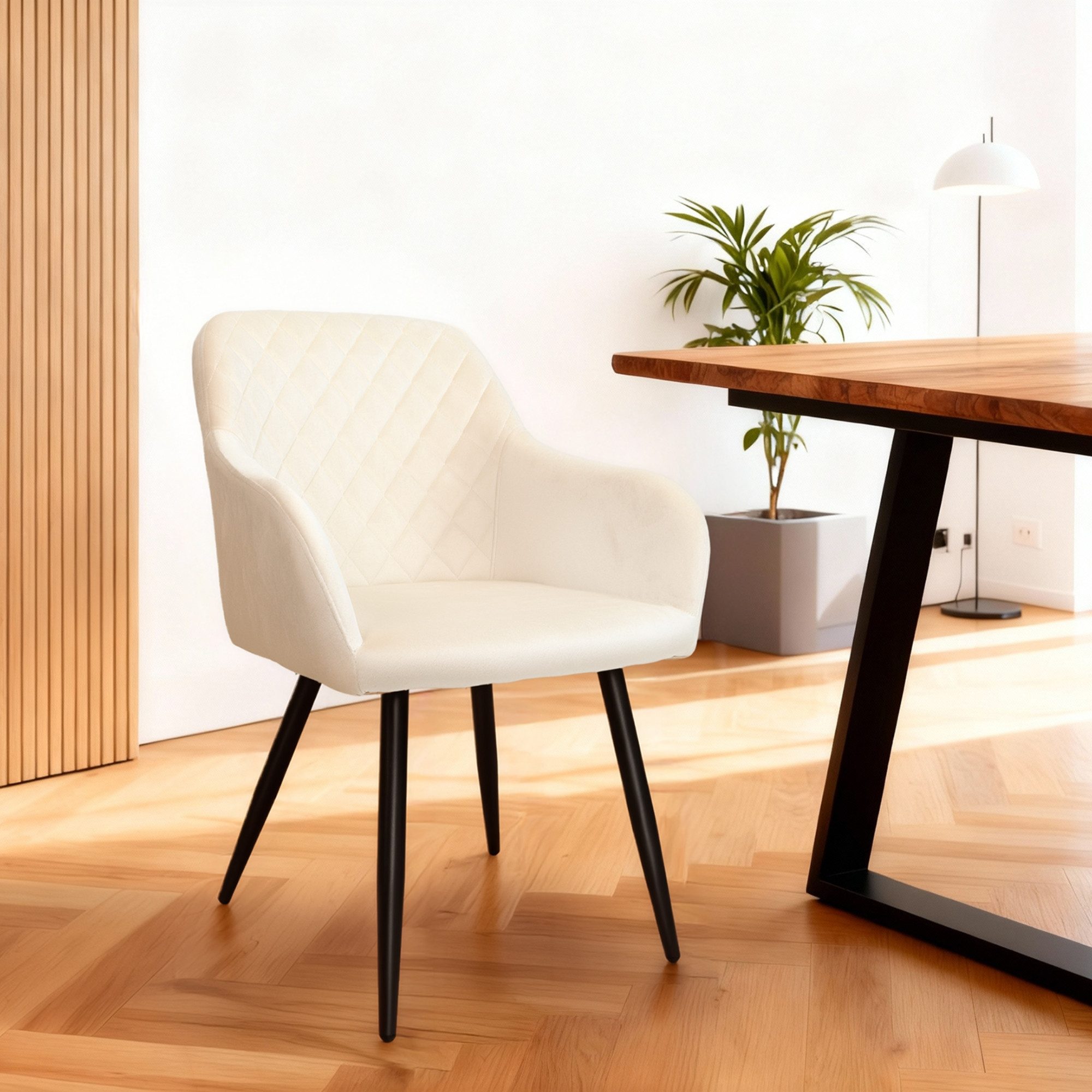 Albatros International Esszimmerstuhl Esszimmer Stühle 2 er Set SALO, Stuhl Stühle Esszimmerstühle, Küche (2er Set, Beige, Samt Bezug), Küchenstuhl Küchenstühle Essstühle für den Esstisch Ess Stühle