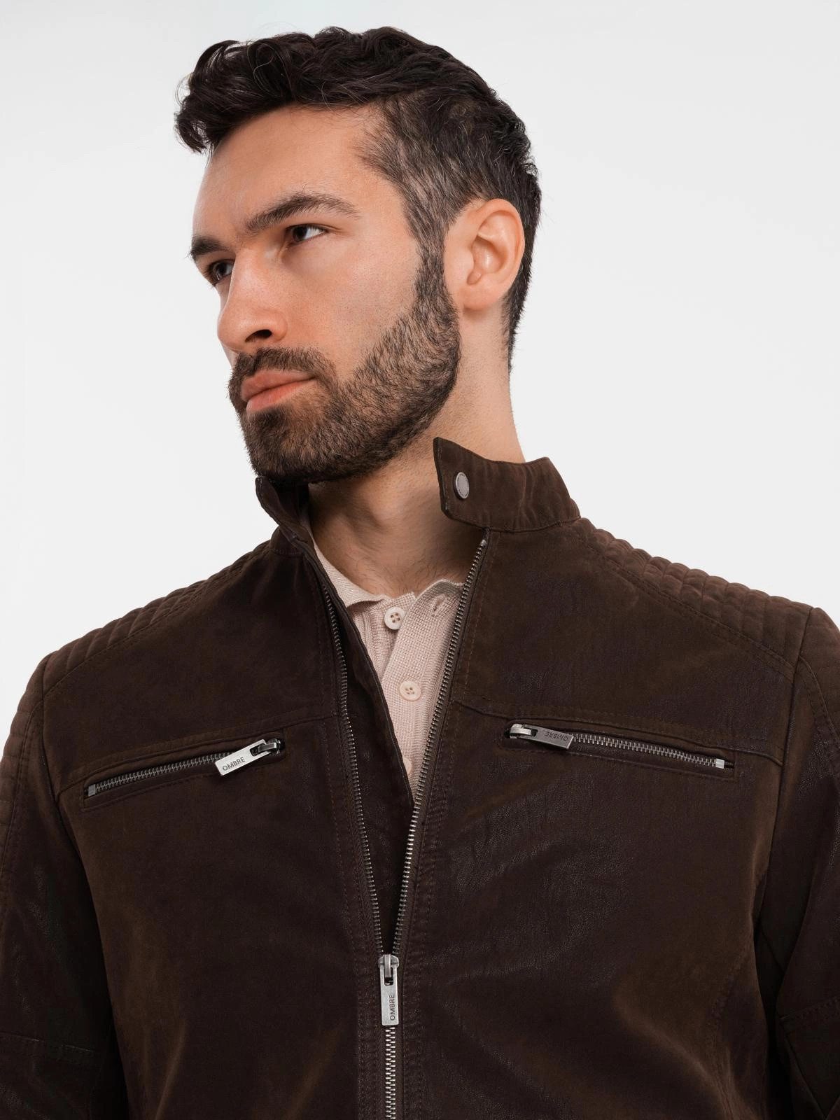 OMBRE Bikerjacke Bikerjacke aus Öko-Lederjacke günstig online kaufen