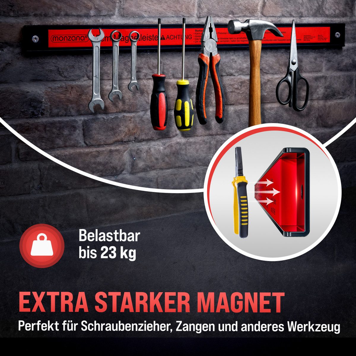 Deuba Werkzeughalter, 3x Magnetleiste 45cm 23kg Tragkraft Werkzeugleiste Organizer Werkstatt