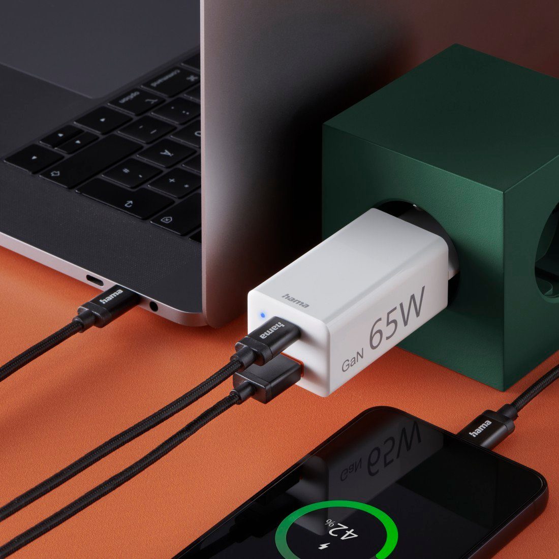 Port USB-Ladegerät 2 Charge USB Hama A Delivery+USB C Power Watt Quick Ladegerät 65 GaN