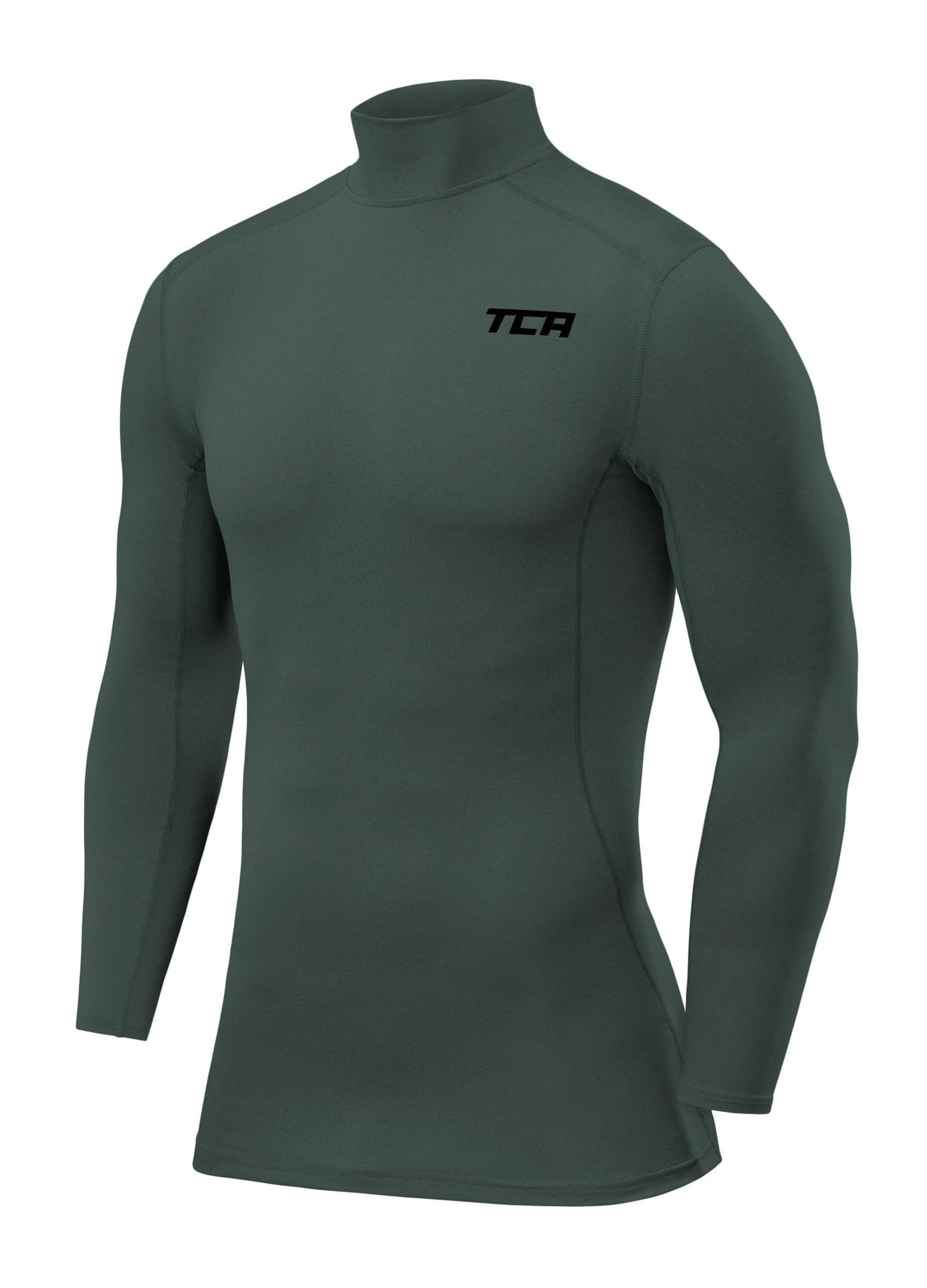 TCA Trainingsshirt TCA Herren Kompression Langarm Thermo Oberteil Dunkelgrü günstig online kaufen
