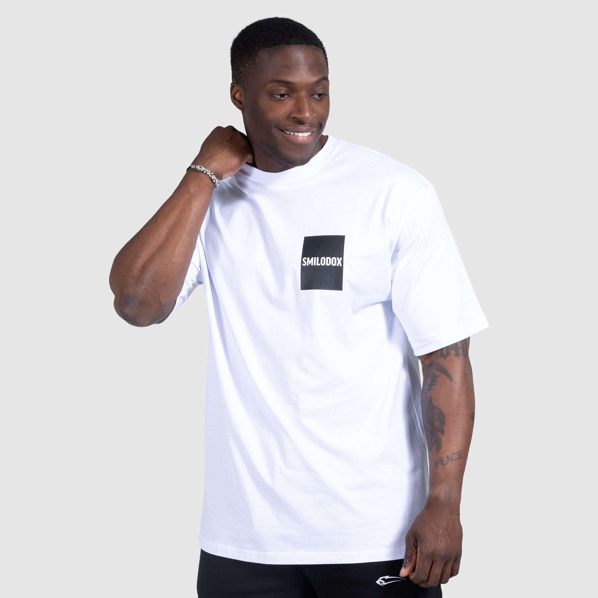 Joey T-Shirt Oversize, Weiß Smilodox Baumwolle 100%