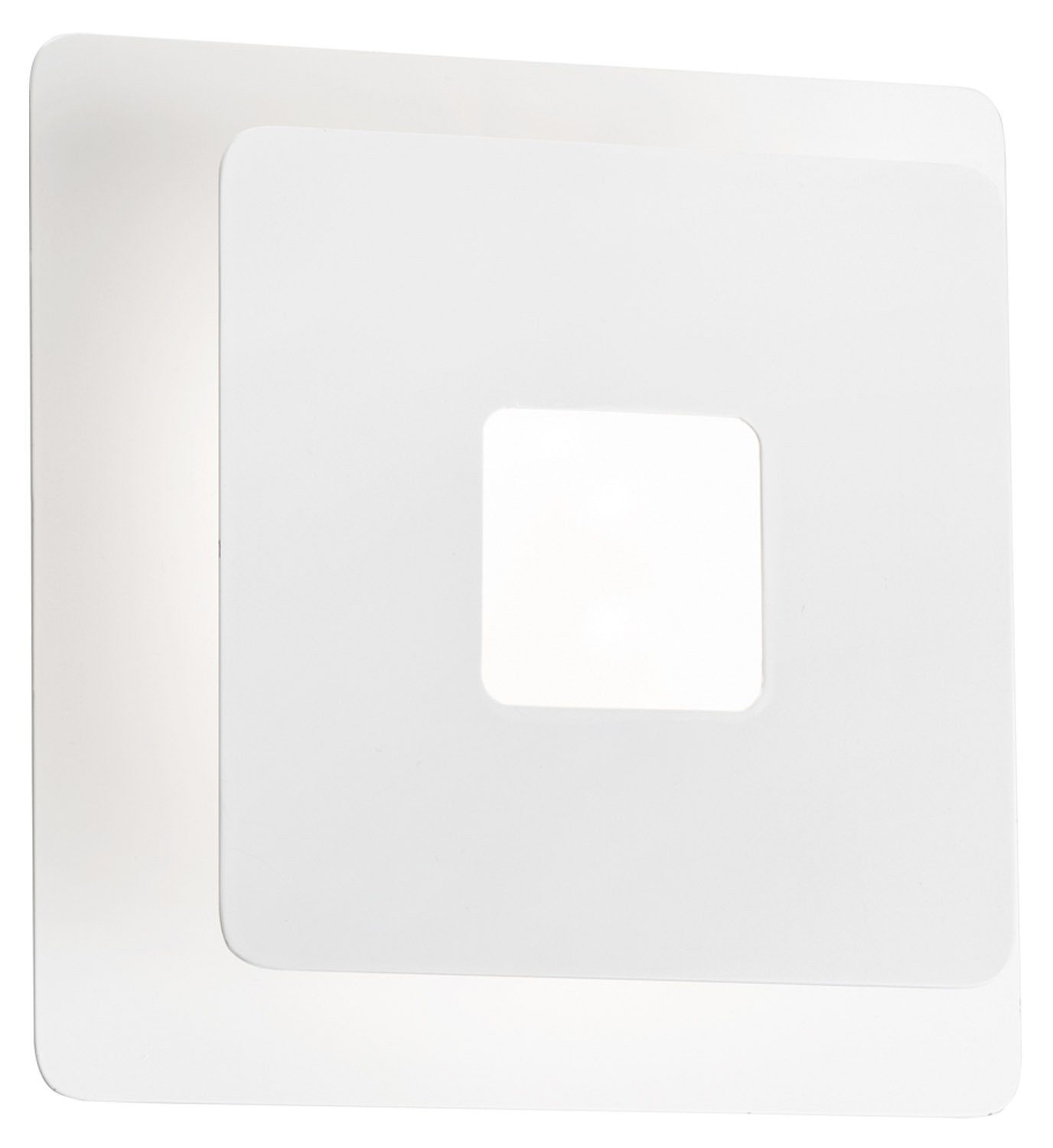 FISCHER & HONSEL LED Wandleuchte HENNES, 1-flammig, Weiß, Metall, Kunststoffschirm, LED fest integriert, Warmweiß, 18 x 18 cm