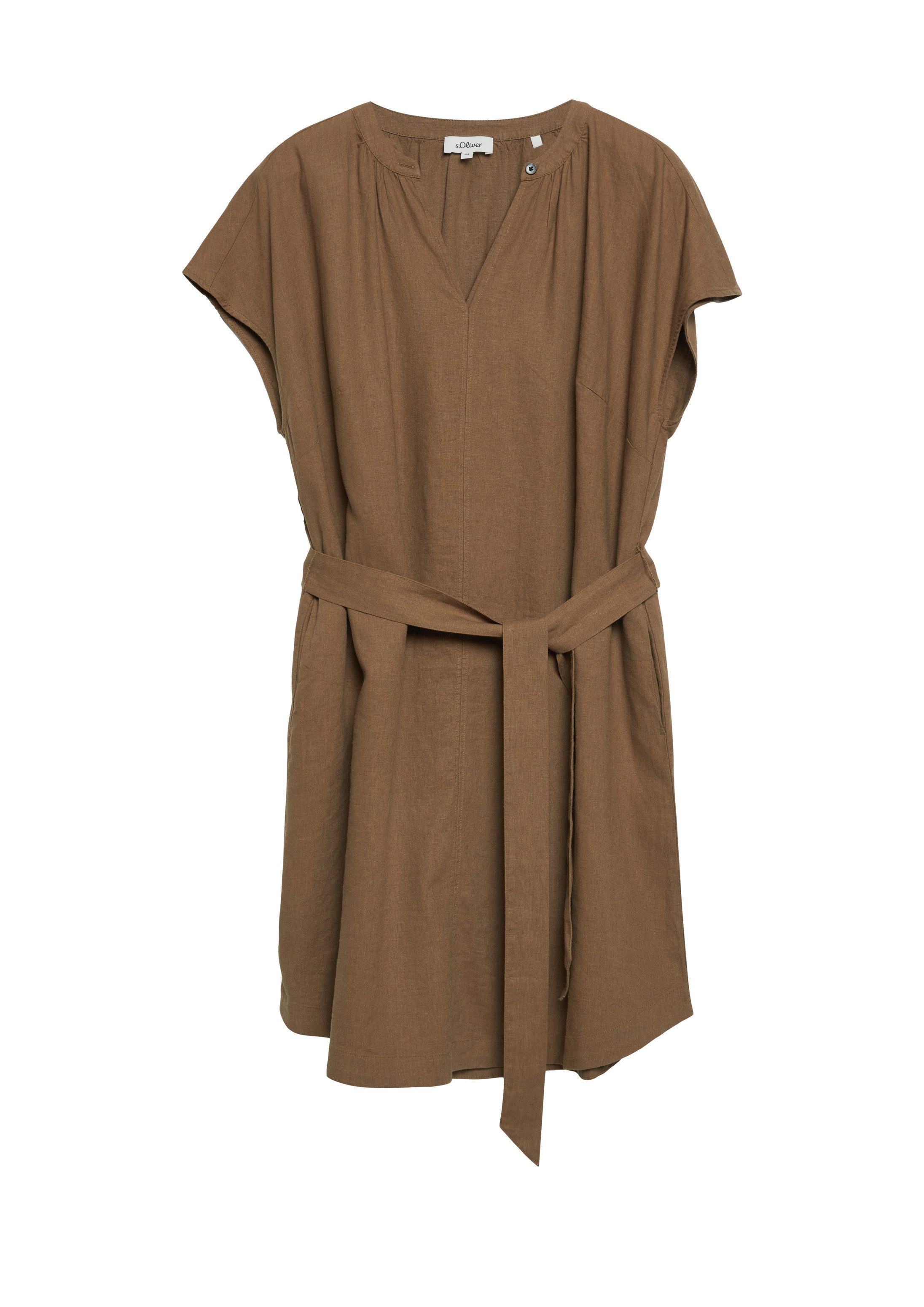 s.Oliver Minikleid Kleid Leinenmix-Kleid mit Eingrifftaschen