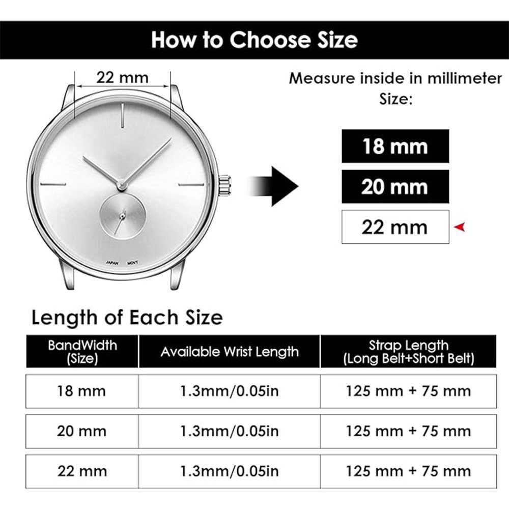 Uhren,Qualität Ersatzarmband, Uhrenarmband Damen, 22mm Mutoy Schnellverschluss für Weich Uhrenarmband für Lederarmband Leder Armband Herren Smartwatch