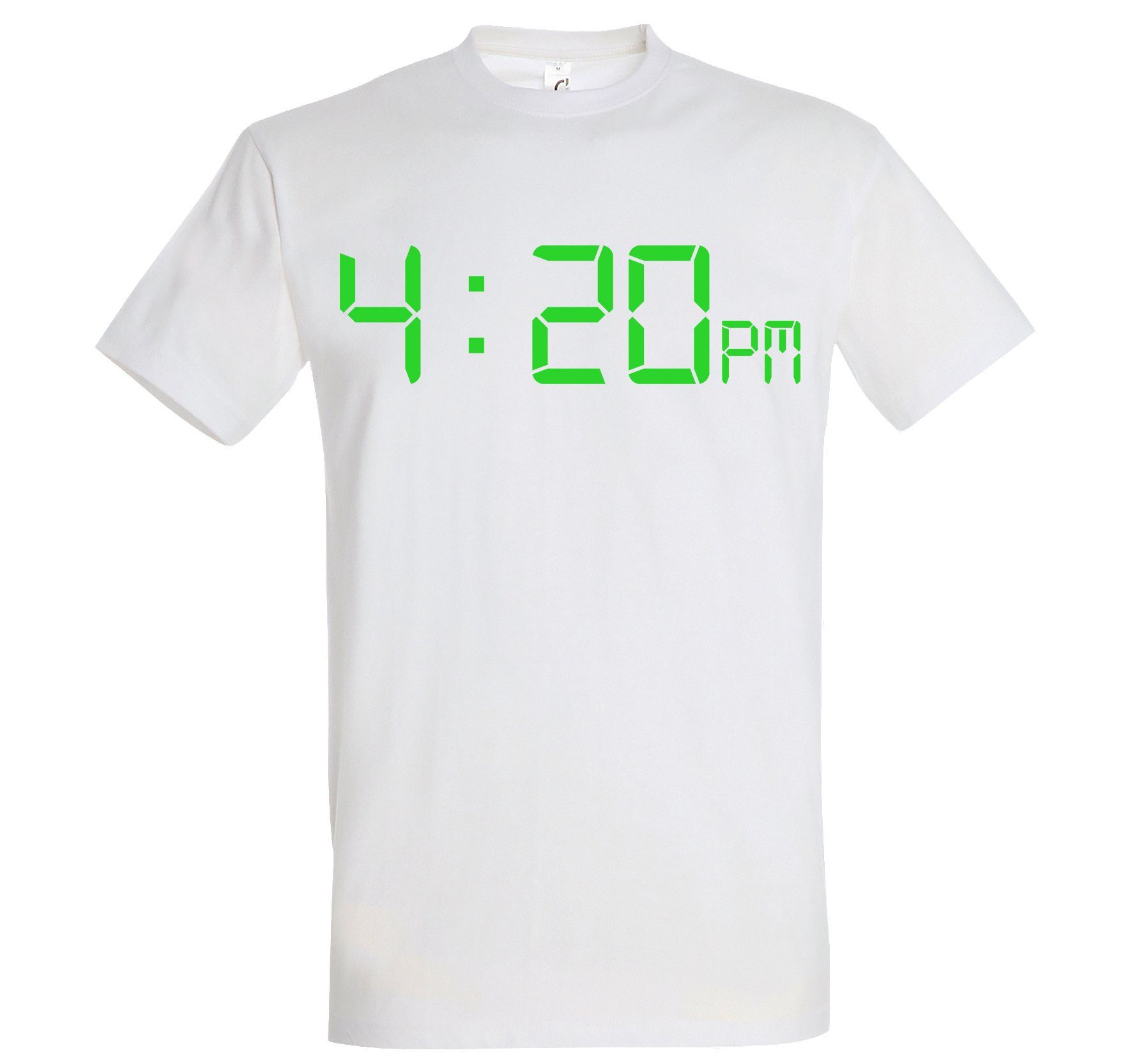Designz T-Shirt Weiß Frontprint Herren mit Youth 4:20 T-Shirt lustigem
