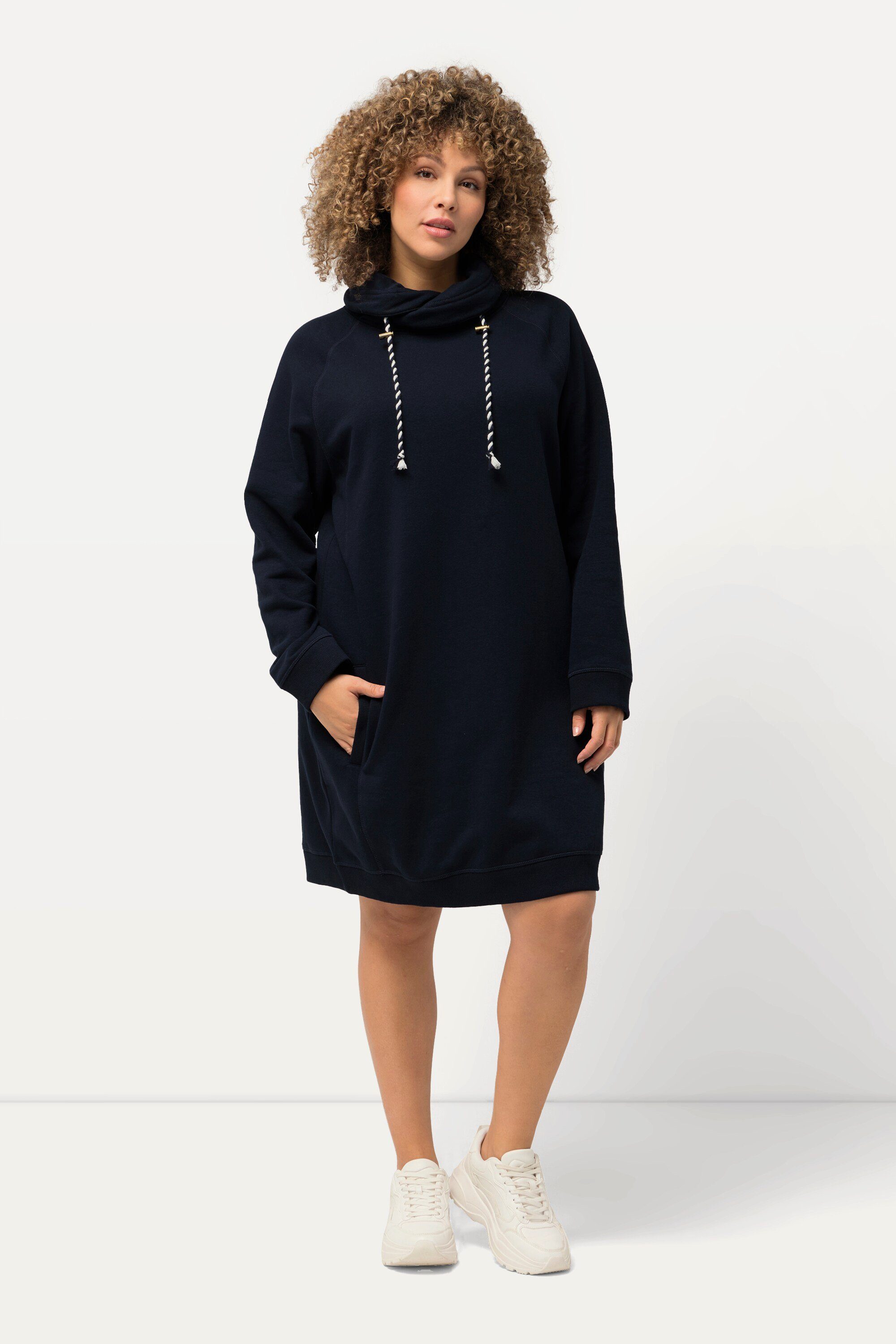 Ulla Popken Jerseykleid Sweatkleid Stehkragen Langarm günstig online kaufen