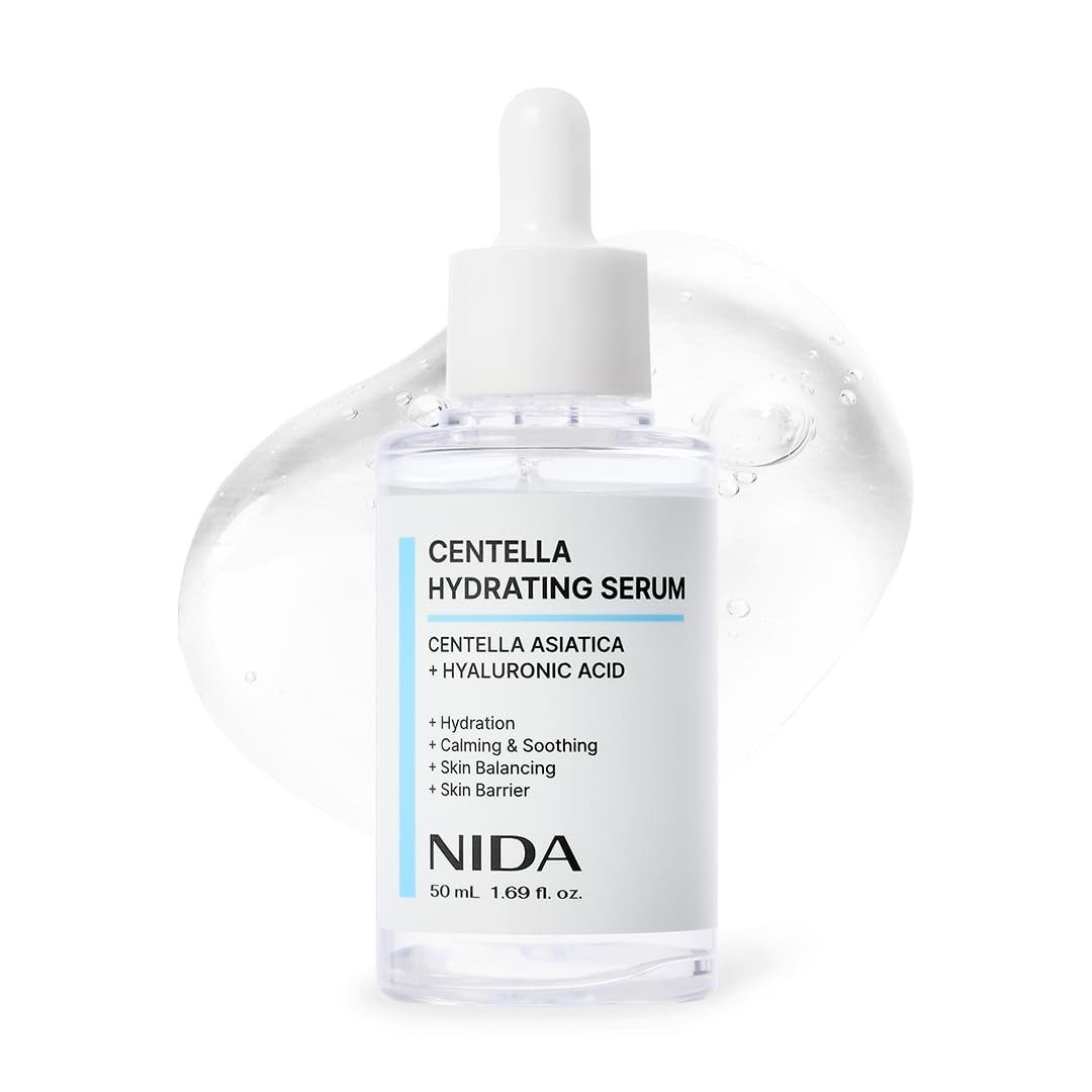 NIDA Gesichtsserum Centella Hydrating Serum 50ml – Koreanisches Feuchtigkeitsserum mit Centella Asiatica & Hyaluronsäure – Beruhigend, hautbarriere-, stärkend, für alle Hauttypen – K-Beauty Serum