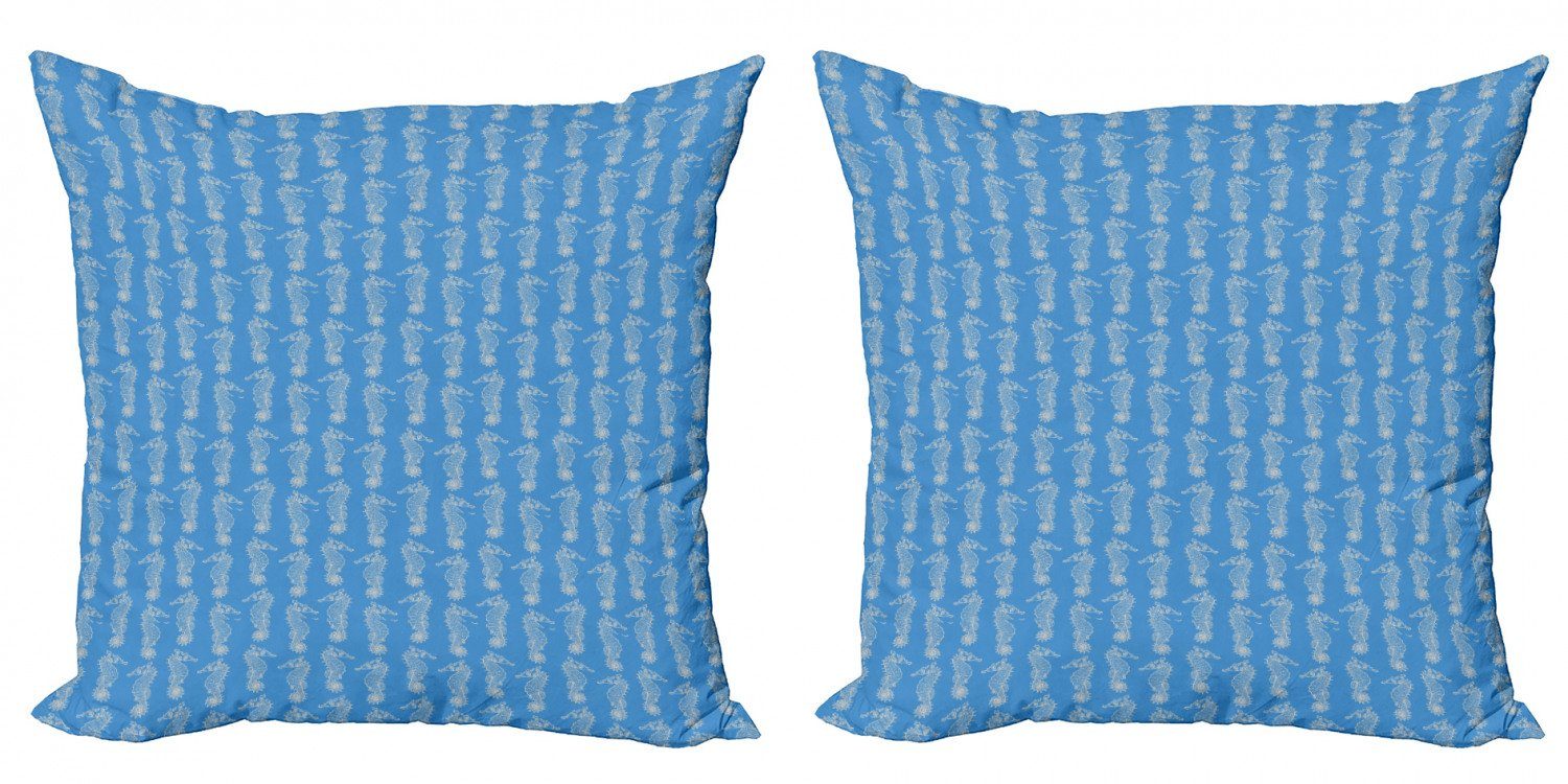 Kissenbezüge Modern Accent Seahorse (2 Doppelseitiger Ozean Digitaldruck, gezeichnet Hand Stück), Tier Abakuhaus