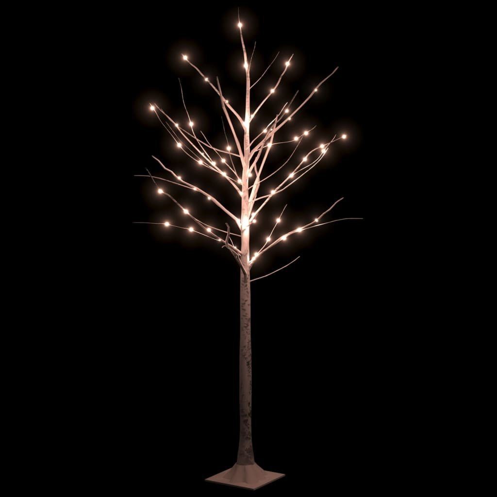 vidaXL Künstlicher Weihnachtsbaum LED-Birke Warmweiß 96 LEDs 180 cm