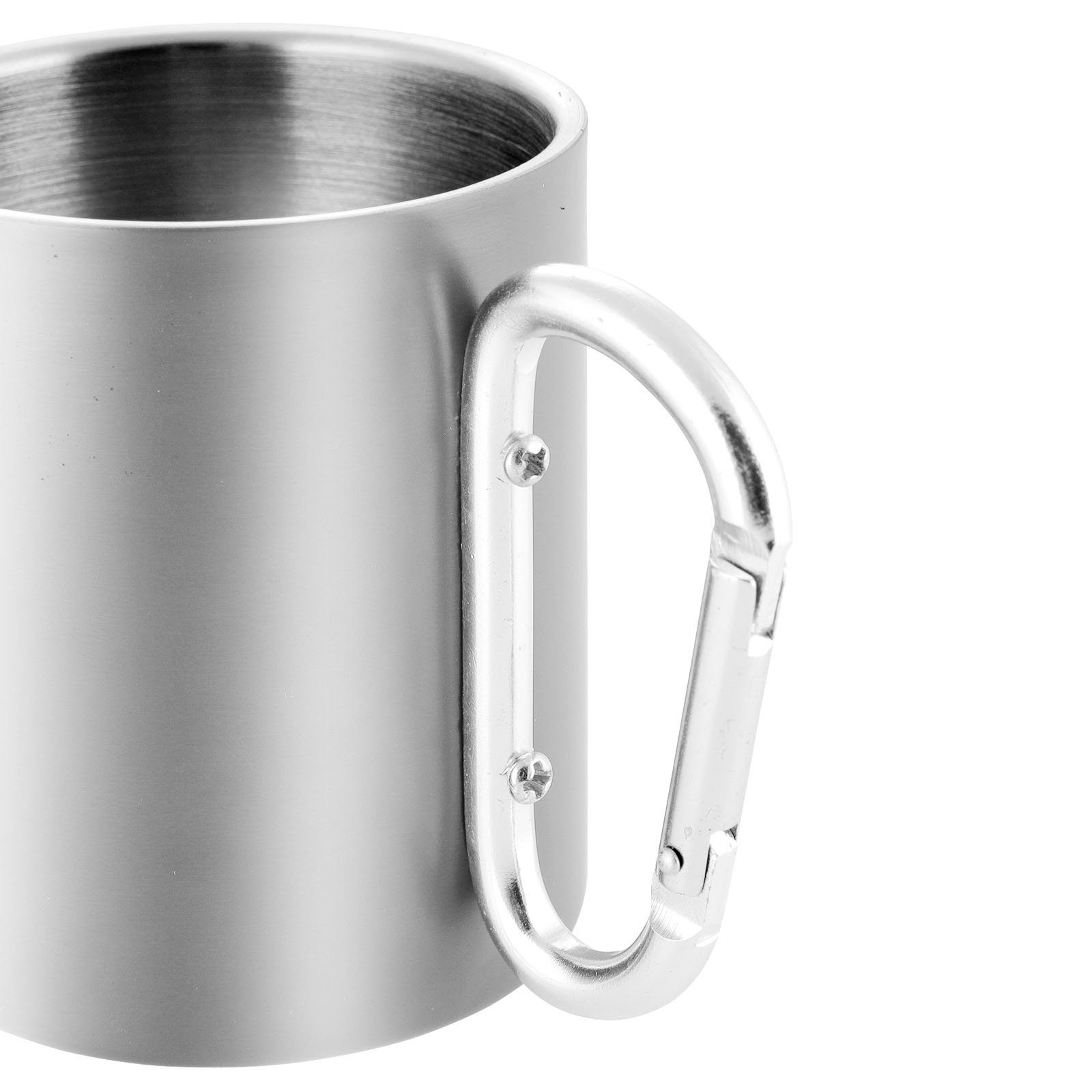 HAC24 Thermobecher Trinkbecher Isolierbecher Edelstahlbecher, 1-tlg., Edelstahl, mit Karabiner Doppelwandig 280 ml