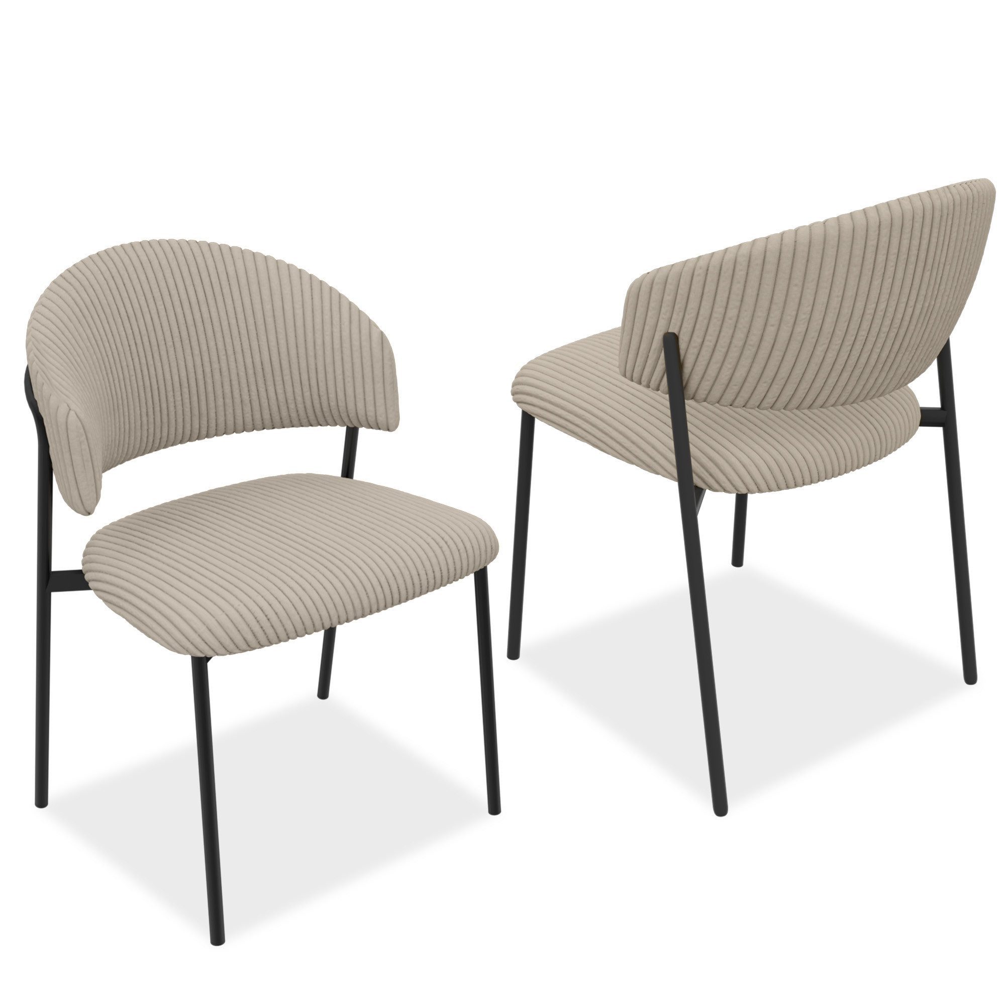 Jiexi Esszimmerstuhl Modernes Esszimmerstuhl-Set in Cord-Optik, bequem & stabil