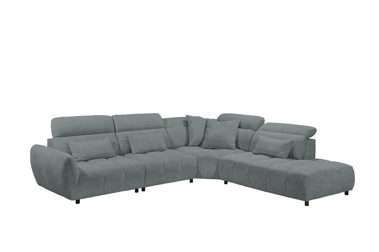 ED EXCITING DESIGN Ecksofa Franklin, mit verstellbaren Kopflehnen, frei im Raum stellbar, Nosagfederung