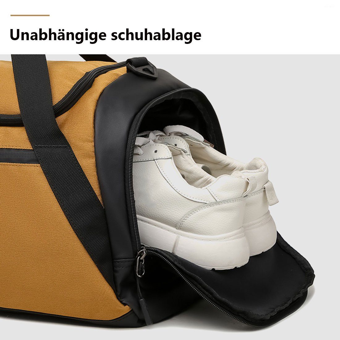 DÖRÖY Sporttasche Fassungsvermögen Seesack Gelb mit Trockensporttasche, Nass- großem und