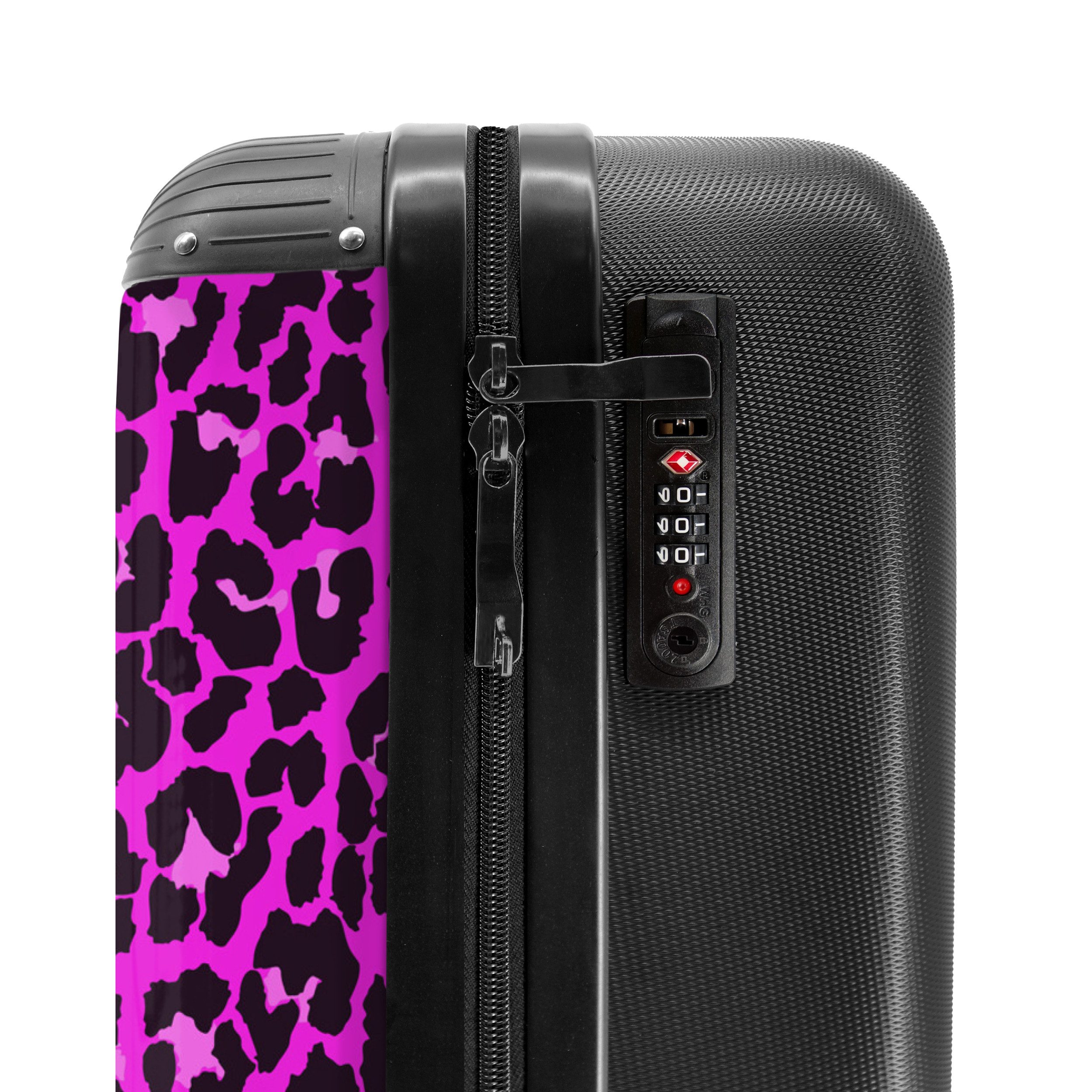 NoBoringSuitcases.com© Hartschalen-Trolley Panther Druck - Rosa - Neon - Mädchen - Kinder 55x35x20cm, Handgepäck-Koffer, Kinderkoffer, Reisekoffer Mädchen – Bild 5 von 5