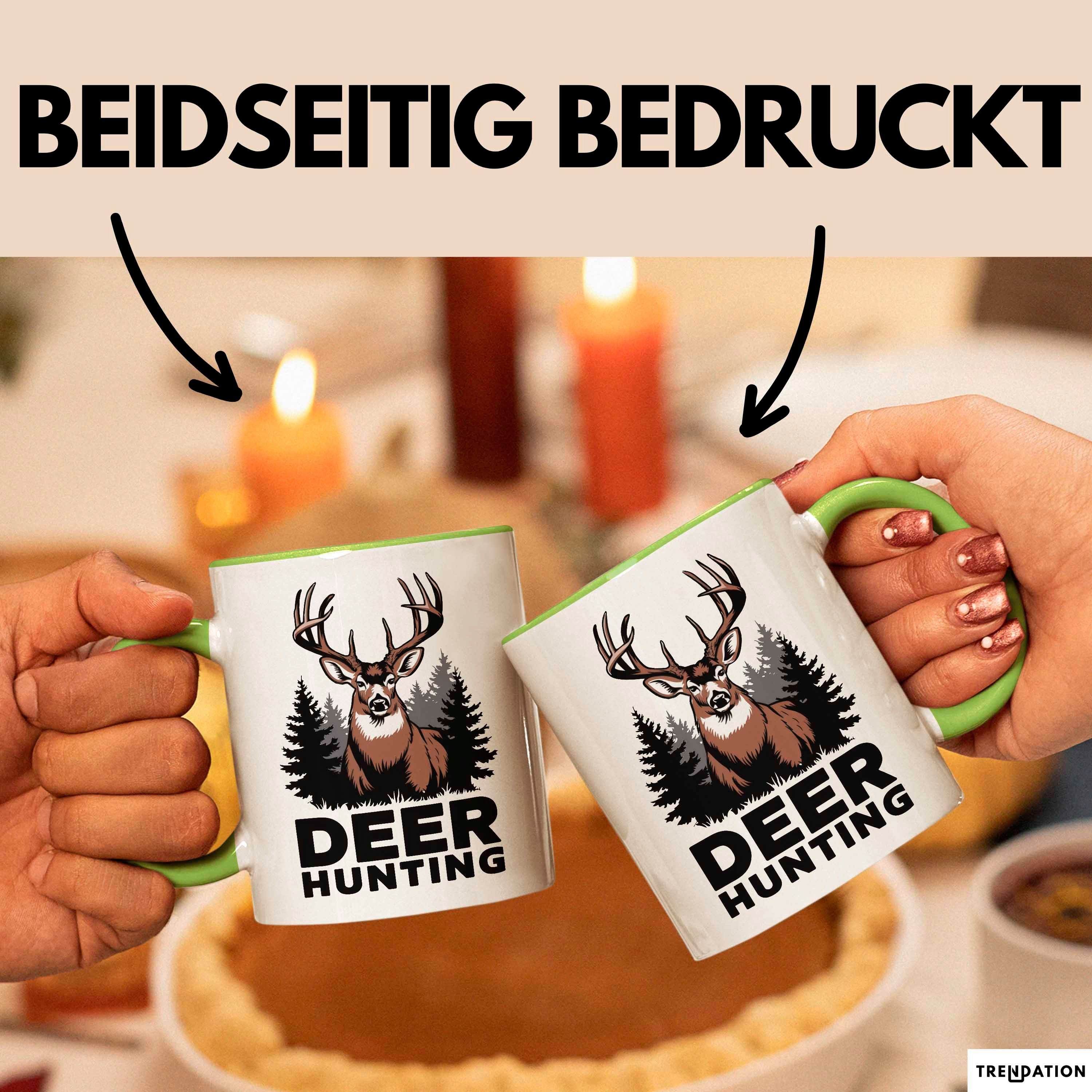 Trendation Tasse Hirschjäger Jagd Tasse Geschenk für Naturburschen Lustiges