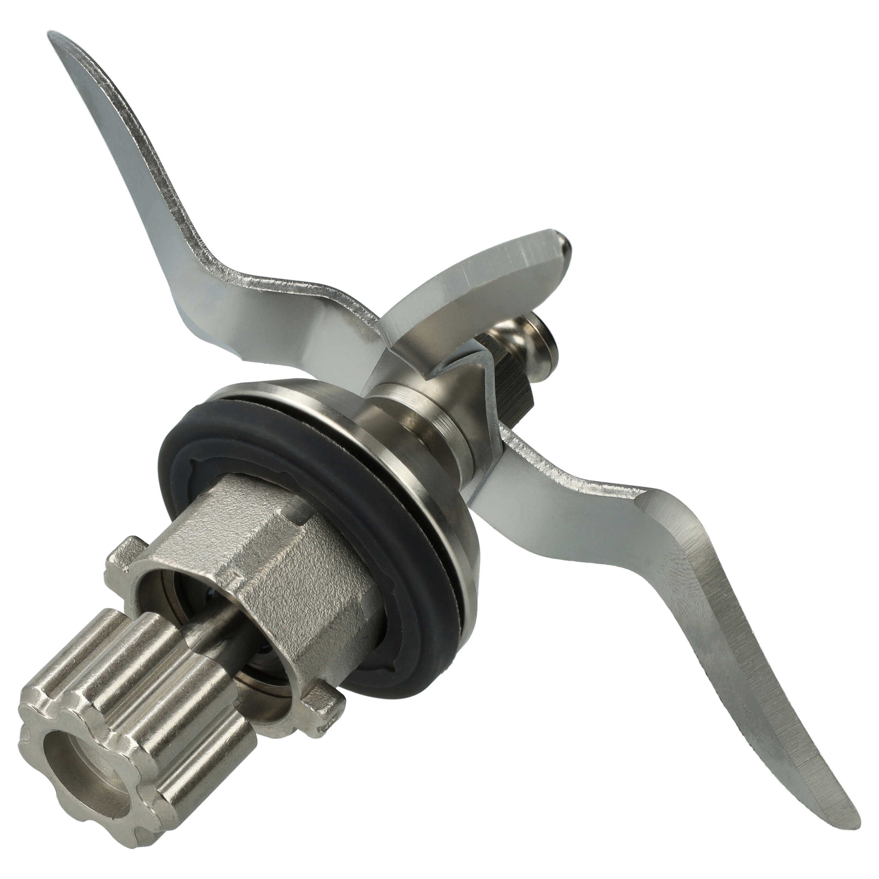 vhbw Mixaufsatz Ersatz für Silvercrest SKMK1200C3-28 für Küchenmaschine, Zubehör für Küchenmaschine Silvercrest SKMK1200C3-28, Abnehmbar, Multifunktions-Klinge, Spülmaschinenfest, Umdrehbare