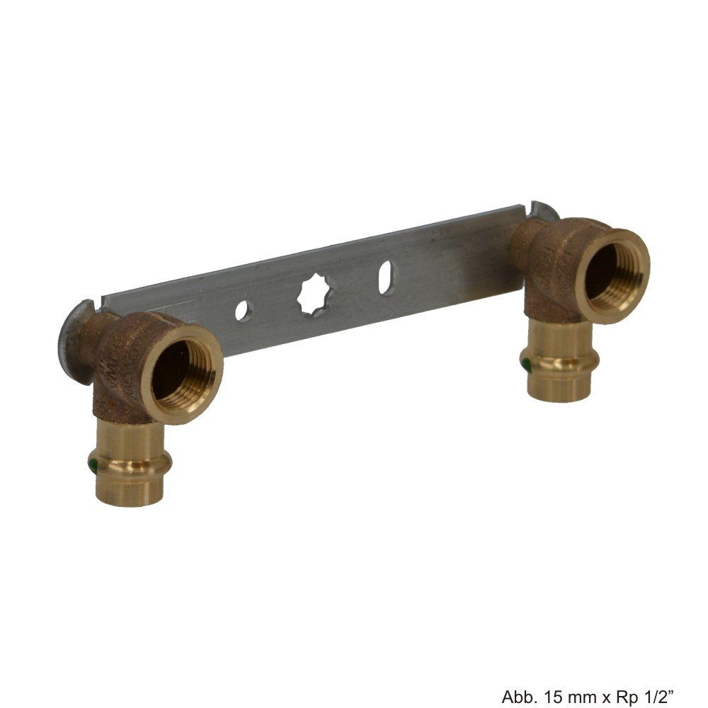 Viega Wasserrohr Viega Sanpress-Montageeinheit Stichmaß 150mm flach, 15mmxRp 1/2", Mode