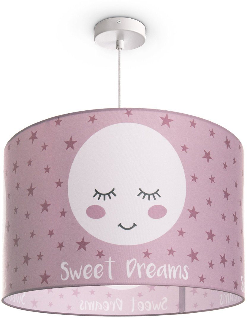 Lampe Kinderzimmer Mond-Motiv, Paco Aleyna Kinderlampe E27 ohne Home LED 103, Leuchtmittel, Pendelleuchte Deckenlampe