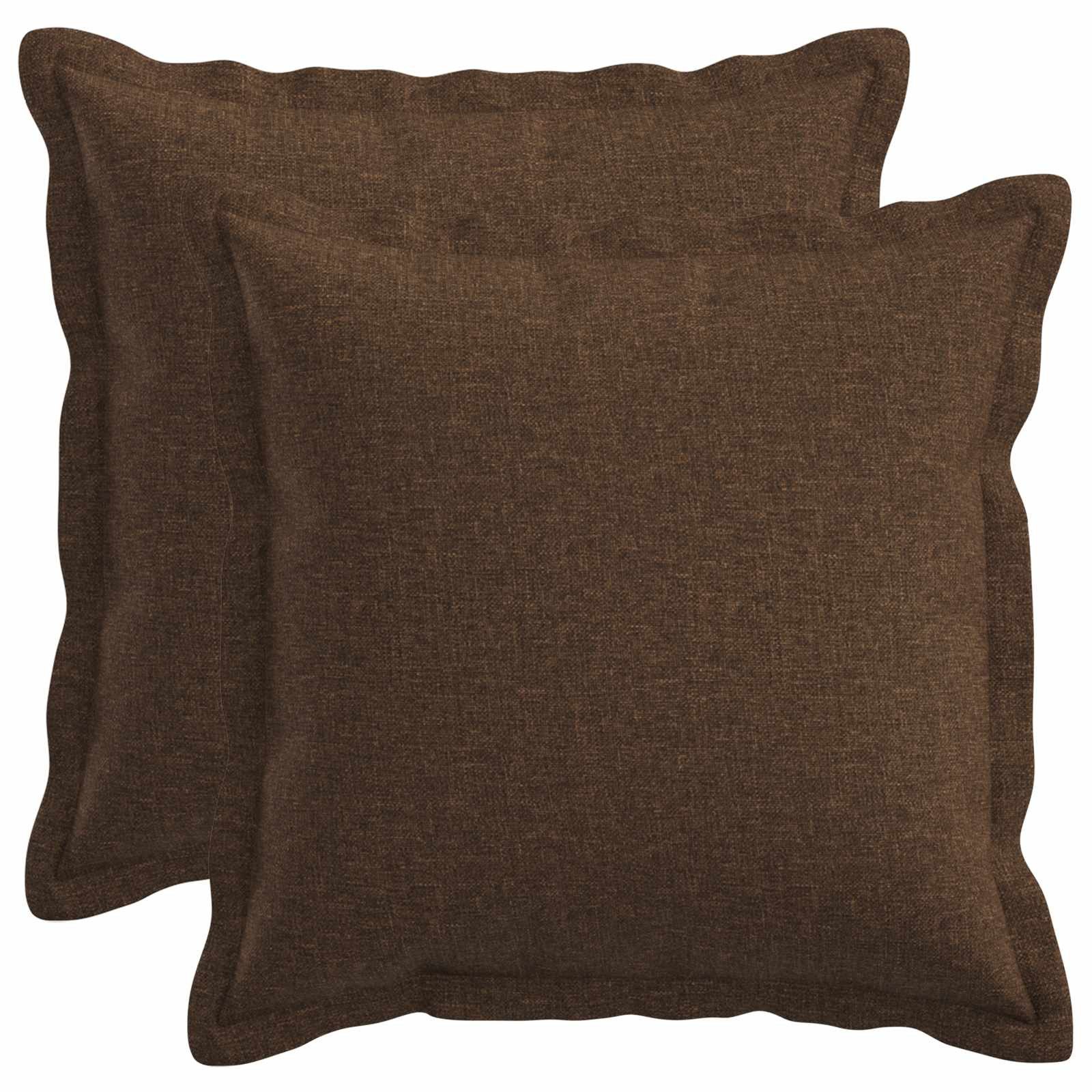 vidaXL Kissenbezug Kissenbezug 2 pcs HOUTEN Braun 40 x 40 cm Kunstleinen, (2 Stück)