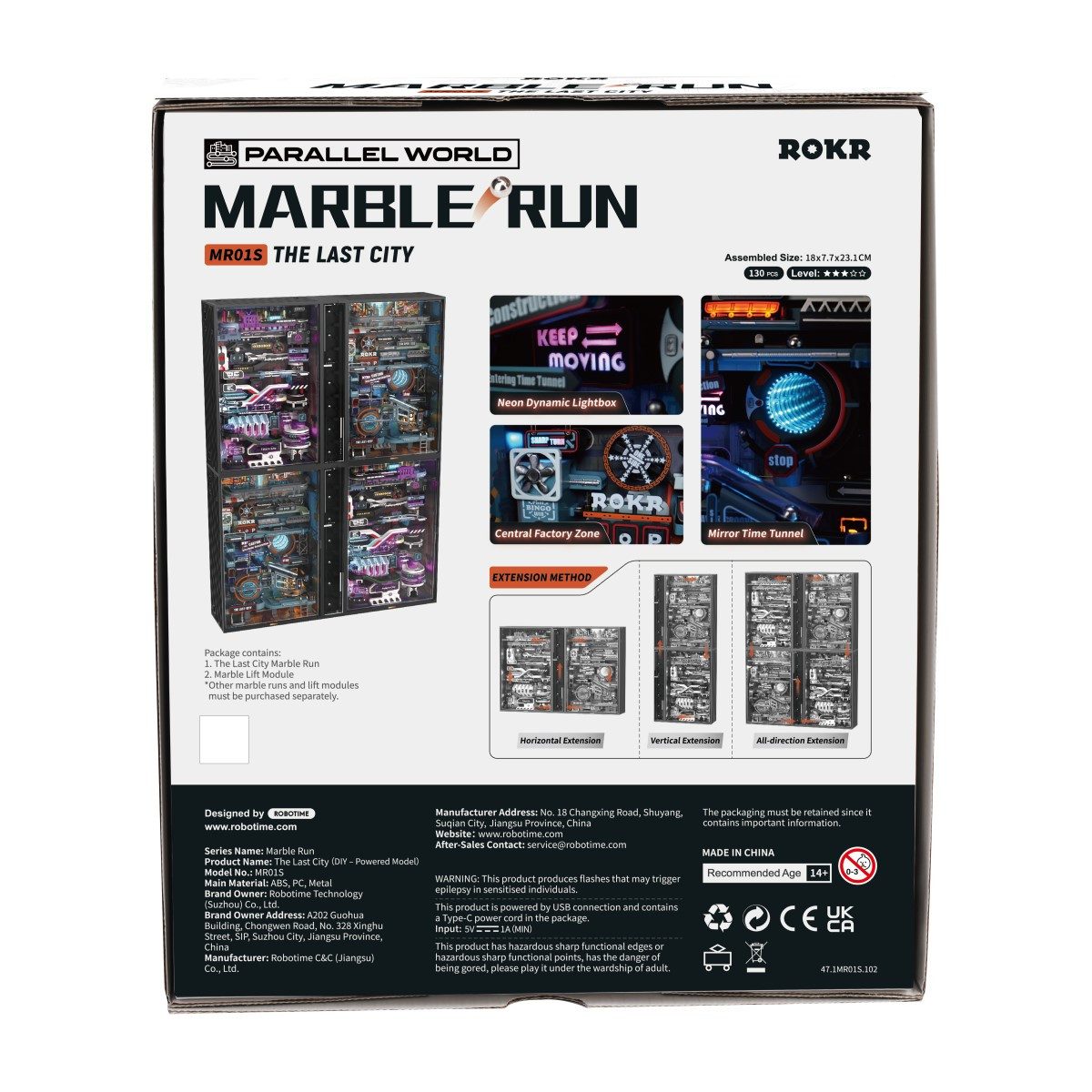ROKR 3D-Puzzle 3D-Puzzle Marble-Run "The Last City", 130 Puzzleteile