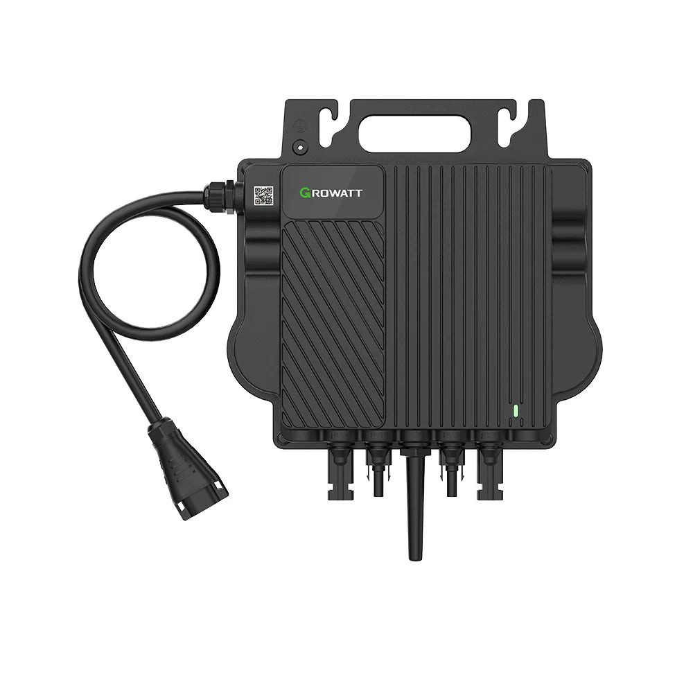 Growatt Wechselrichter NEO 800W Micro-Wechselrichter mit 5M AC Kabel, Microinverter, Mini-Solaranlage, für Balkonkraftwerk, Plug und Play