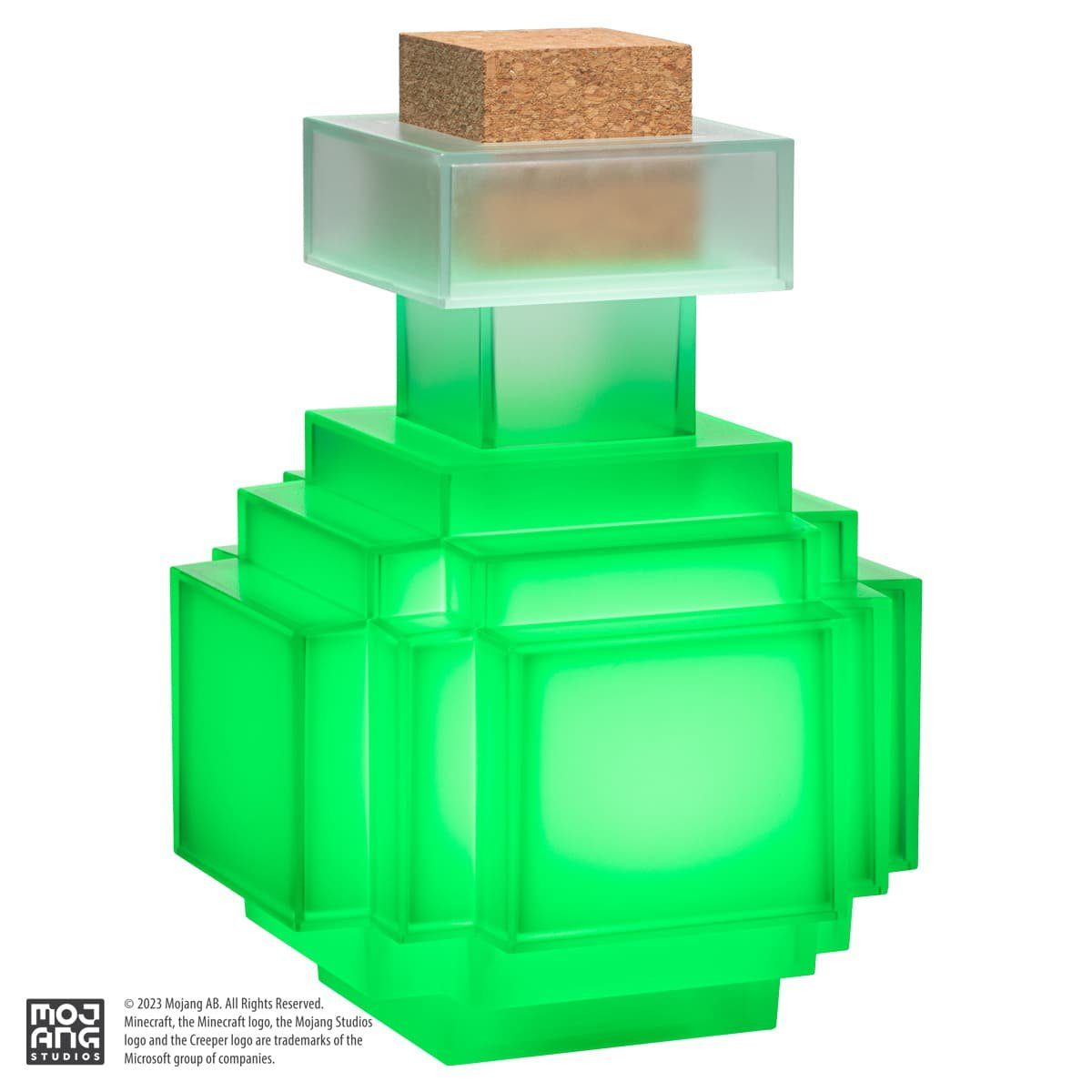 The Noble Collection LED offiziell Minecraft fest integriert, Merchandise Nachttischlampe Trank Farbwechsel 17cm, LED Flasche Replik lizensiertes
