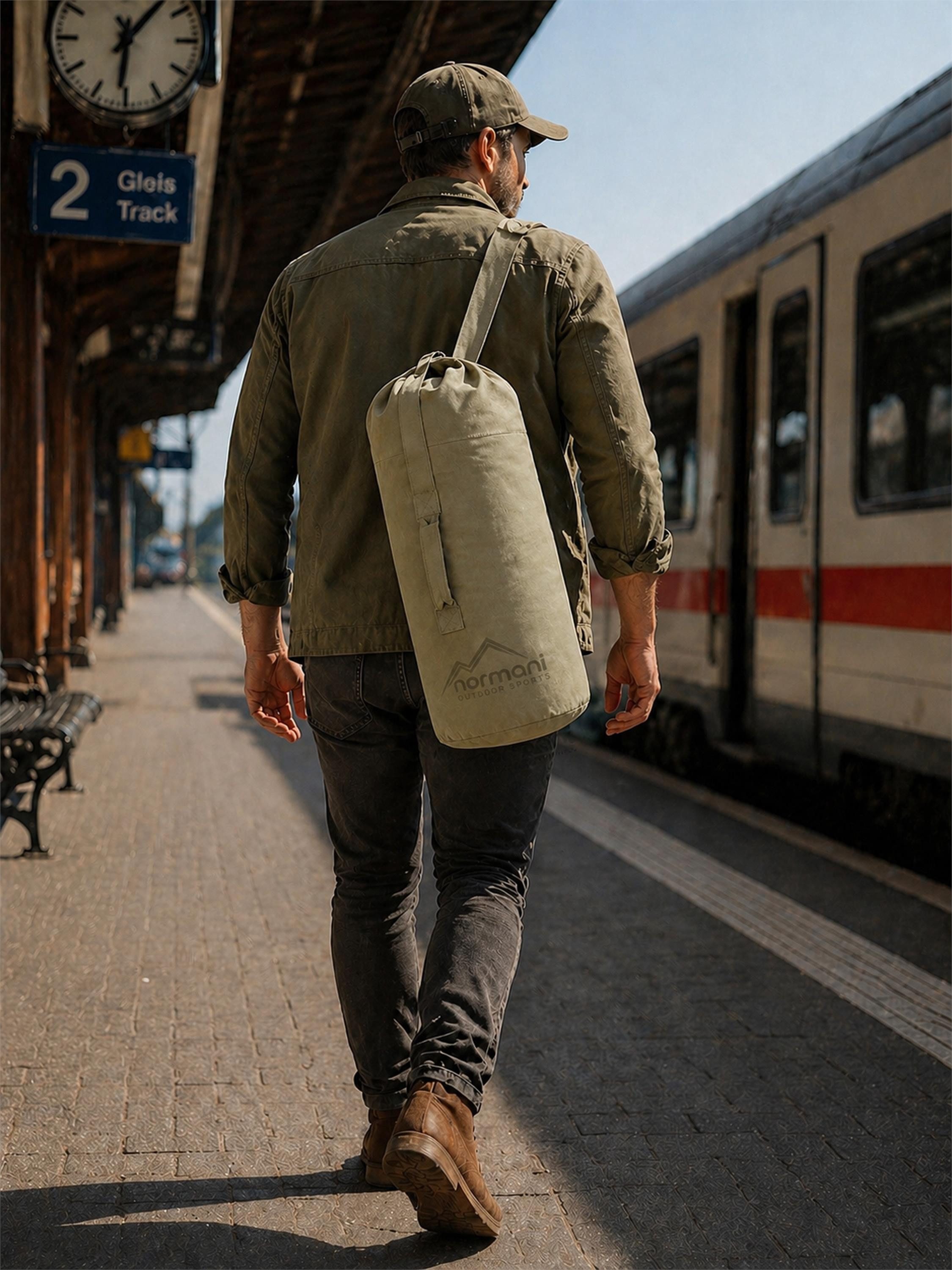 normani Packsack US Canvas-Seesack 60 l Classic Sea I, Duffle Bag US Seesack Canvas-Reisetasche Seemannssack Marinesack