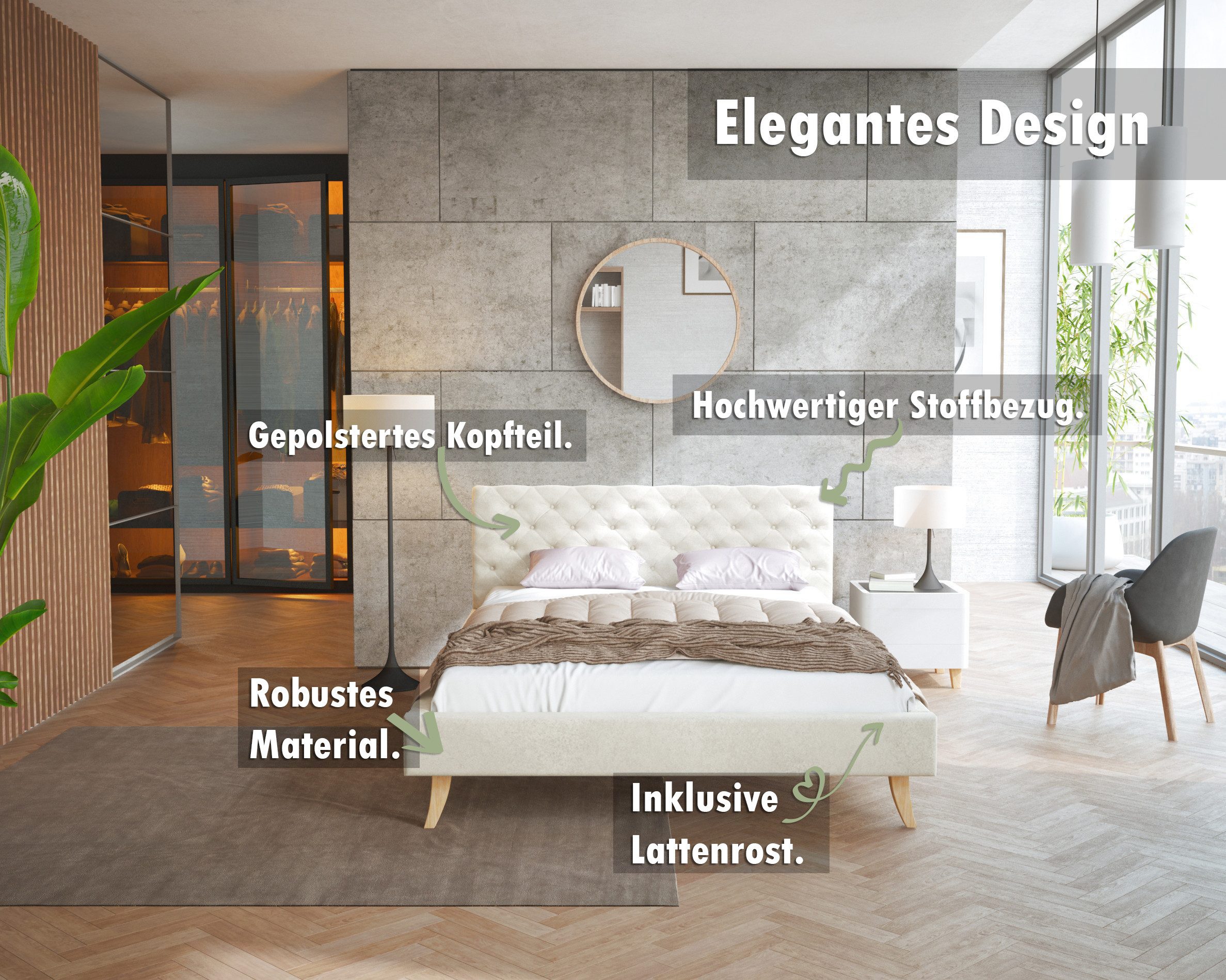 FDM Polsterbett Kalifornia Bettrahmen 120x200, 140x200, günstig online kaufen