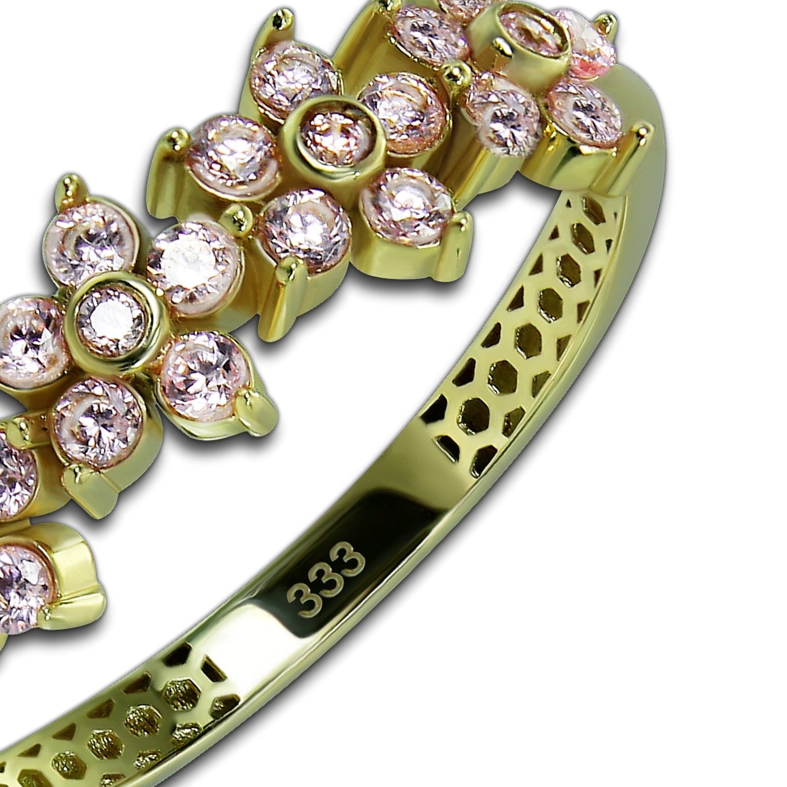 GoldDream Goldring GoldDream Gold Ring Blumen Gr.58 (Fingerring), Damen Ring Blumen, 58 (18,5), 333 Gelbgold - 8 Karat, gold, rosa