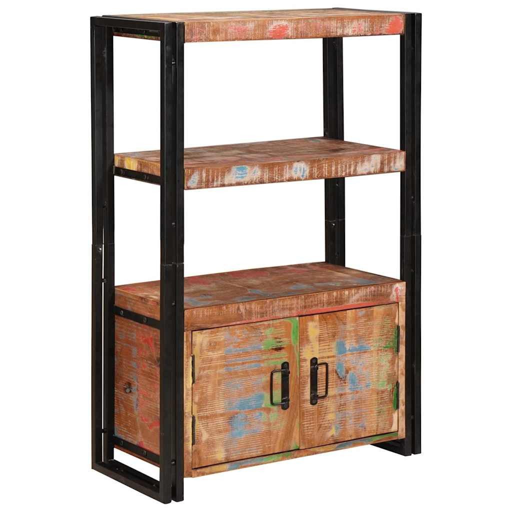 vidaXL Bücherregal Bücherregal mit Türen Braun Massives recyceltes Holz und Metall, 1-tlg.