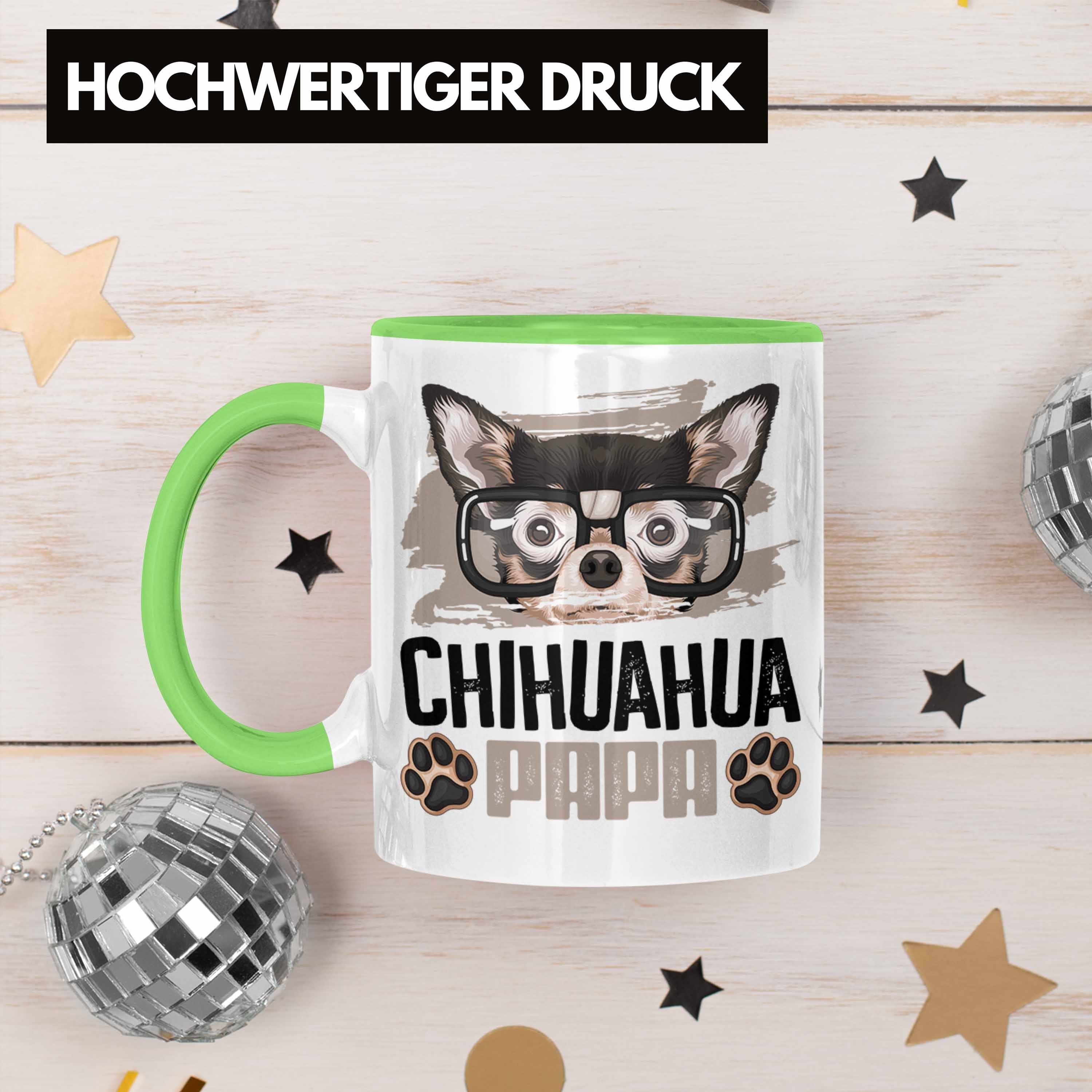 Trendation Tasse Chihuahua Papa Besitzer Spruch Tasse Geschenkidee Grün Geschenk Lustiger Ch